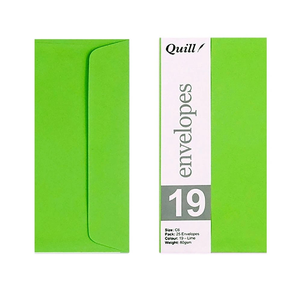 3 Quill C6 Envelopes Lime 25 Pack, 3 of 8