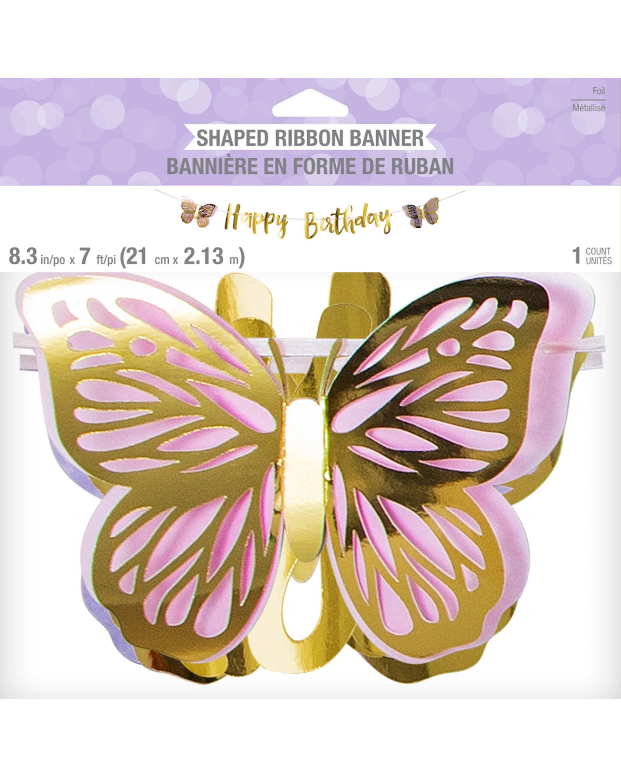 2 Creative Converting Butterfly Shimmer Happy Birthday Letter Banner, 2 of 2
