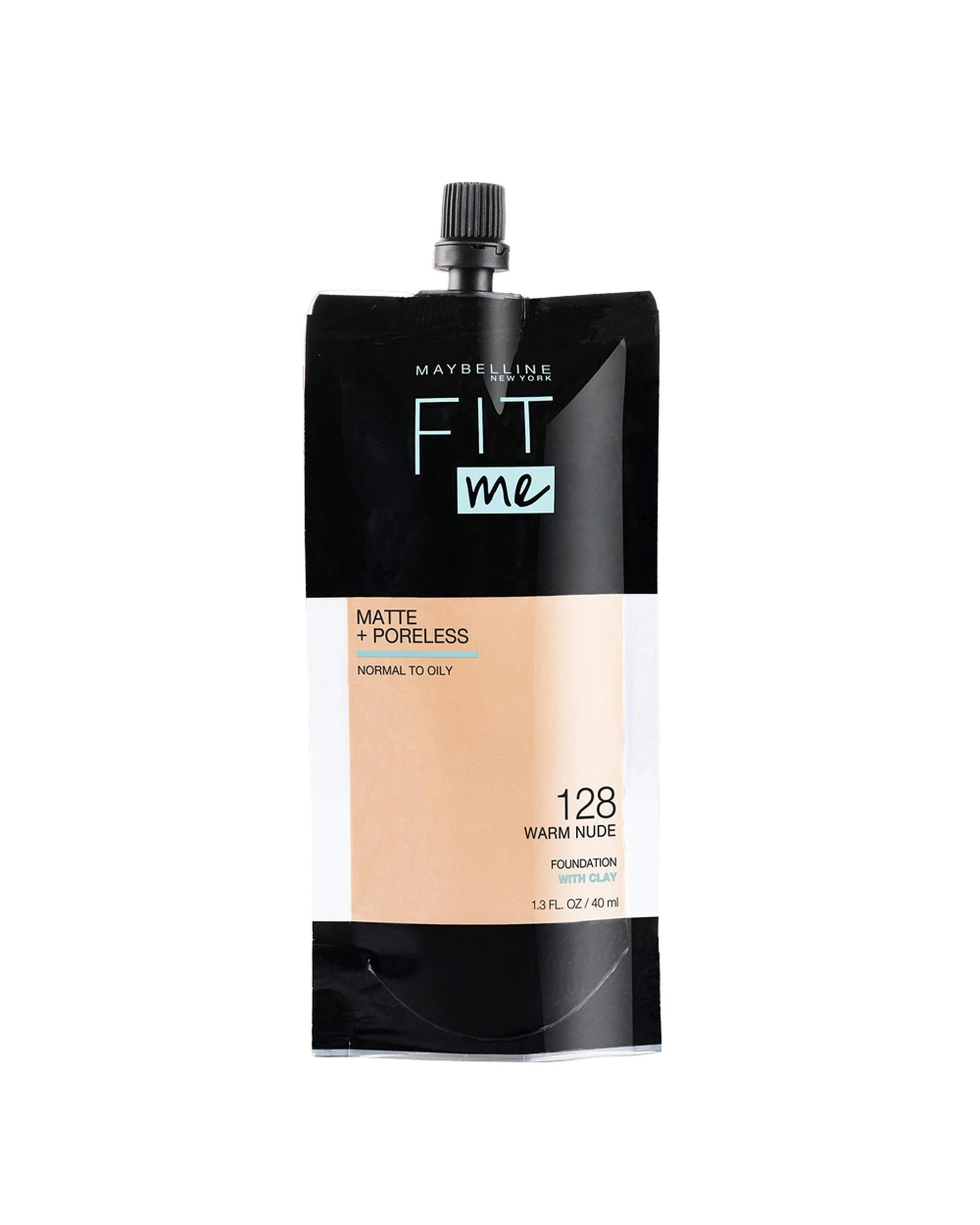 1 Maybelline Fit Me! Matte + Poreless Foundation 40ml Pouch 128 Warm Nude, 1 of 1