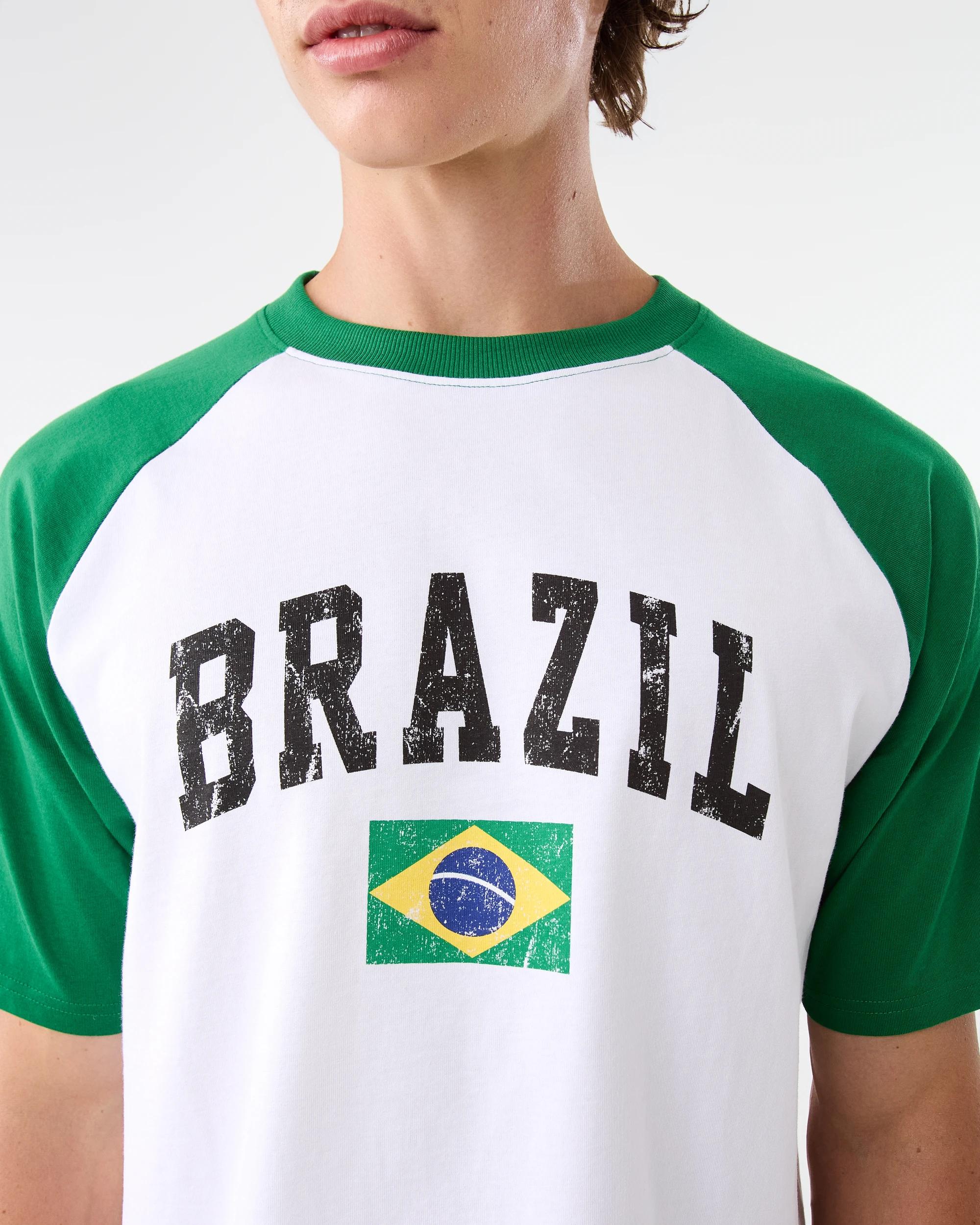 6 Raglan Ringer Print T-shirt Wht Brazil, 6 of 7
