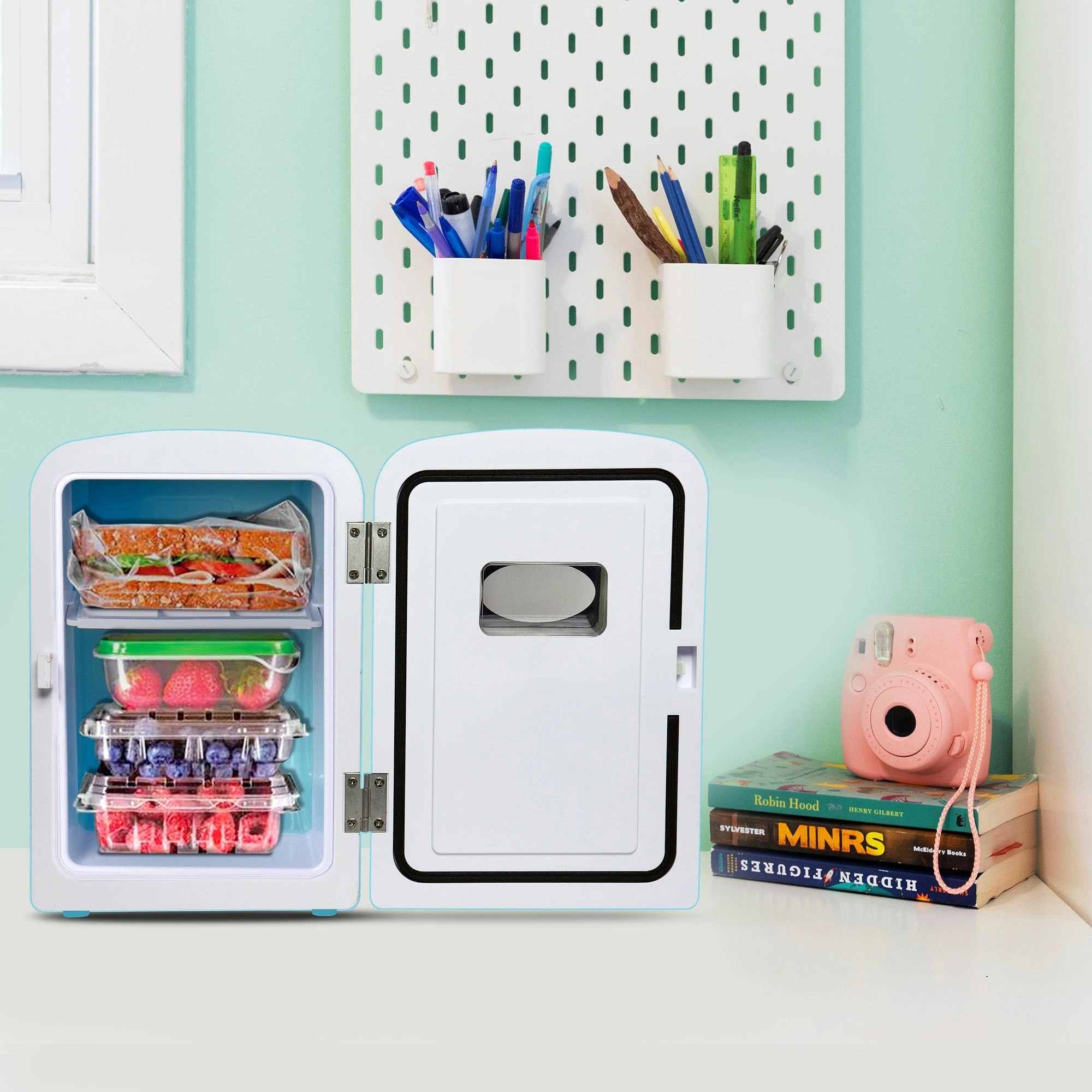 4 Koolatron 4L Green Retro Mini Fridge - Aqua, 4 of 8