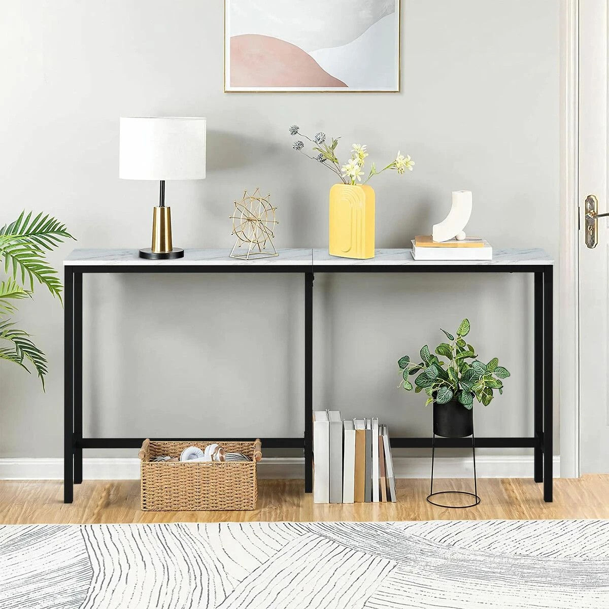 2 LUXSUITE Narrow Console Table Hall Entryway Bar Side Sofa, 2 of 6
