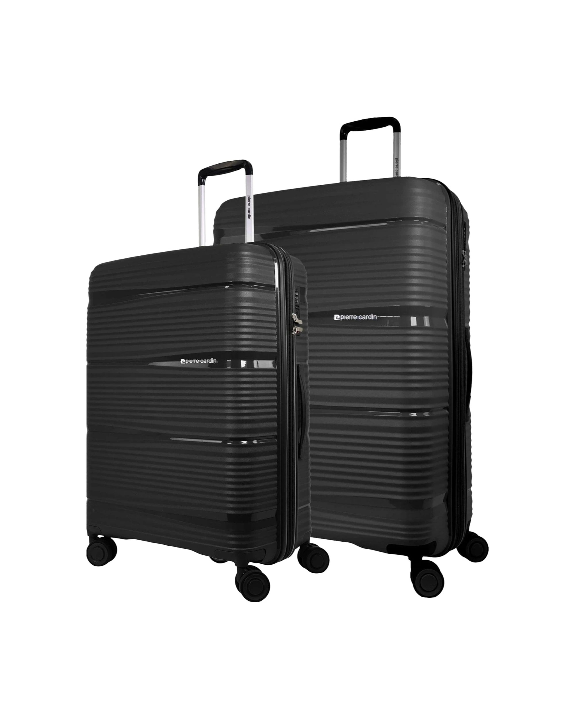 1 Pierre Cardin 2pc Polypropolene (PP) Large & Medium Luggage Suitcase Set - Black, 1 of 8