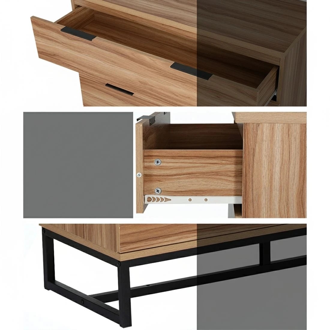 5 Artiss 4 Chest of Drawers Tallboy - NOCHE Rust Oak - Natural, 5 of 5