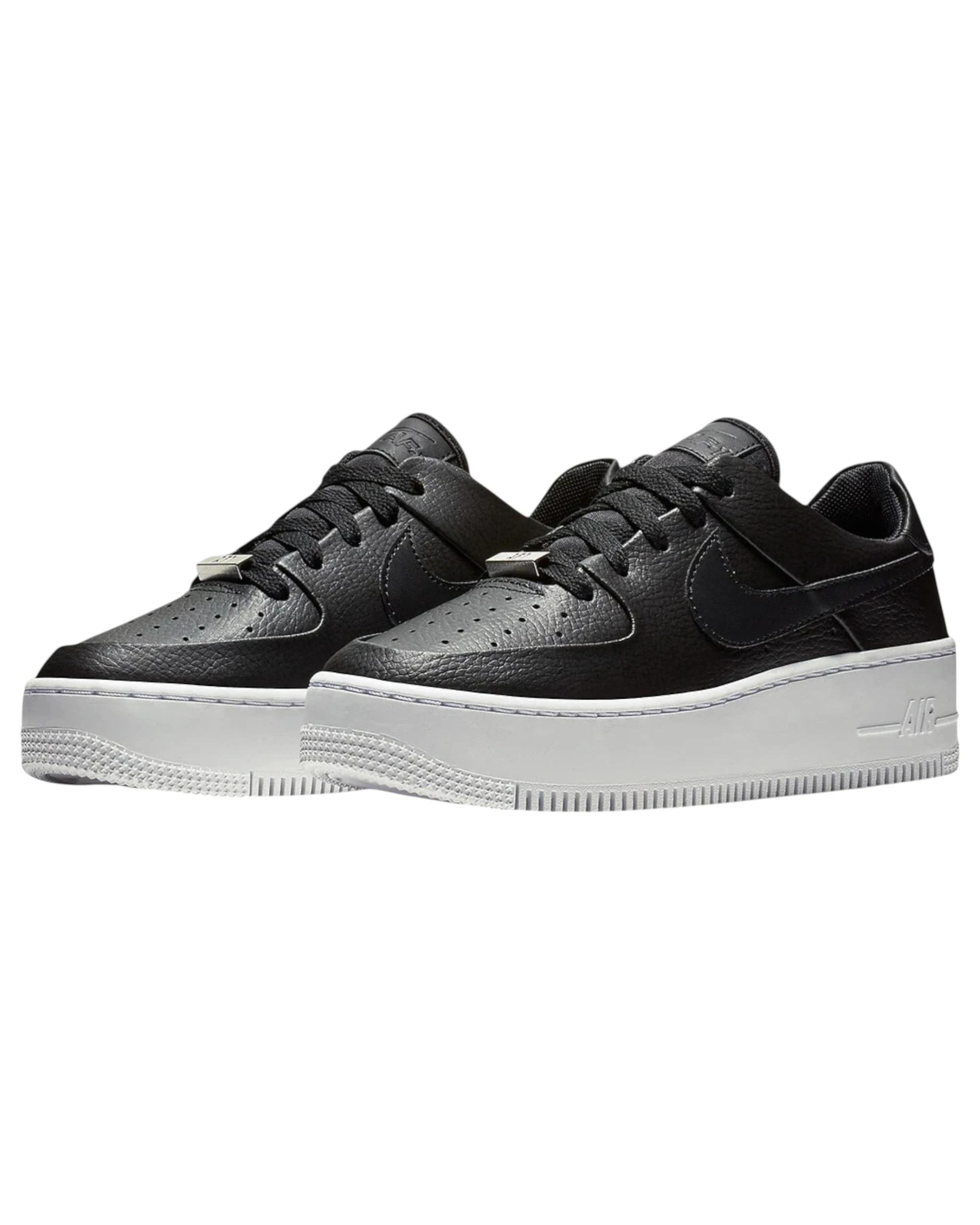 5 Nike Womens Air Force 1 Sage Low Athletic Shoes Black/white, 5 of 6