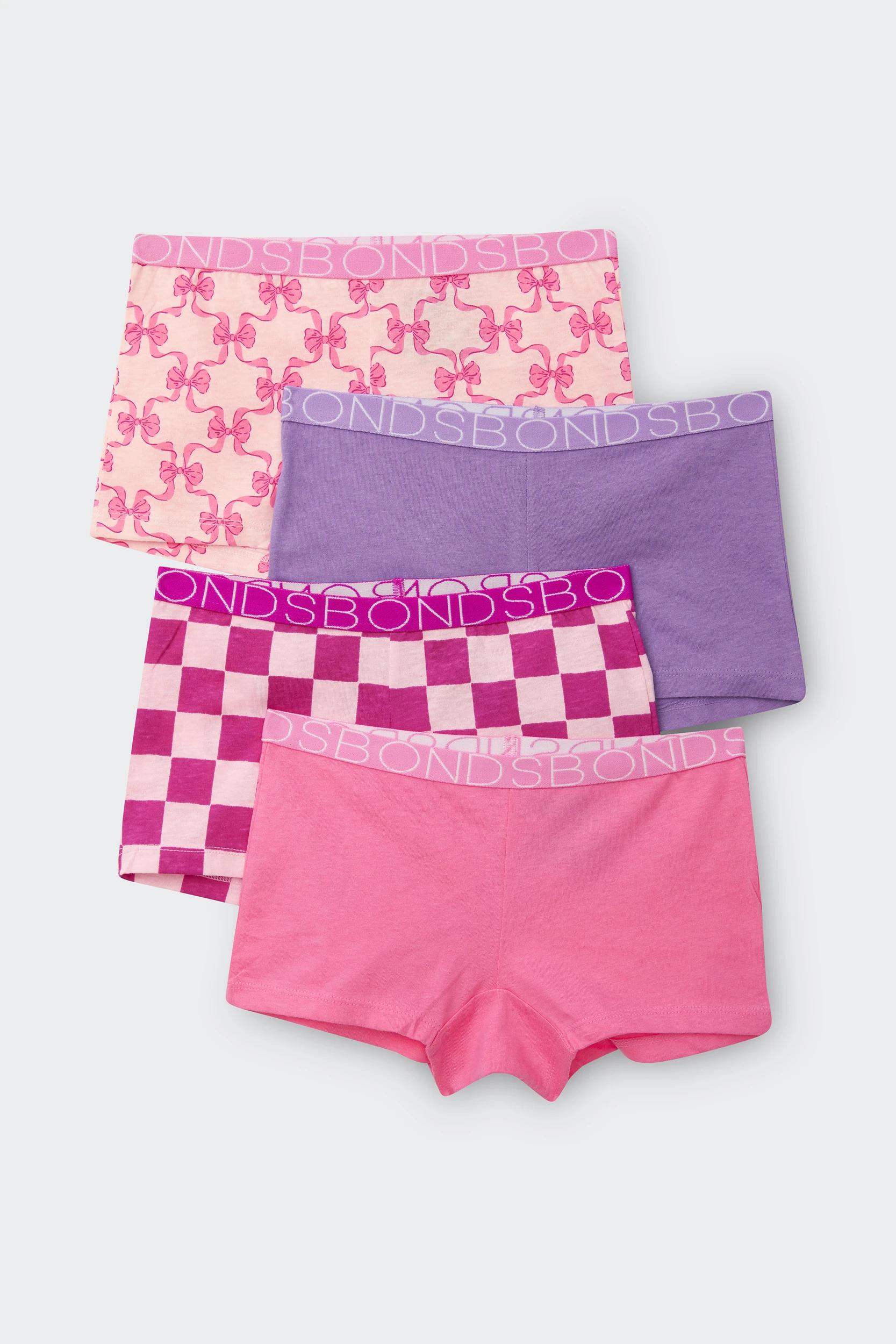 1 Older Girls 4 Pack Shortie - Bonds MULTI, 1 of 4