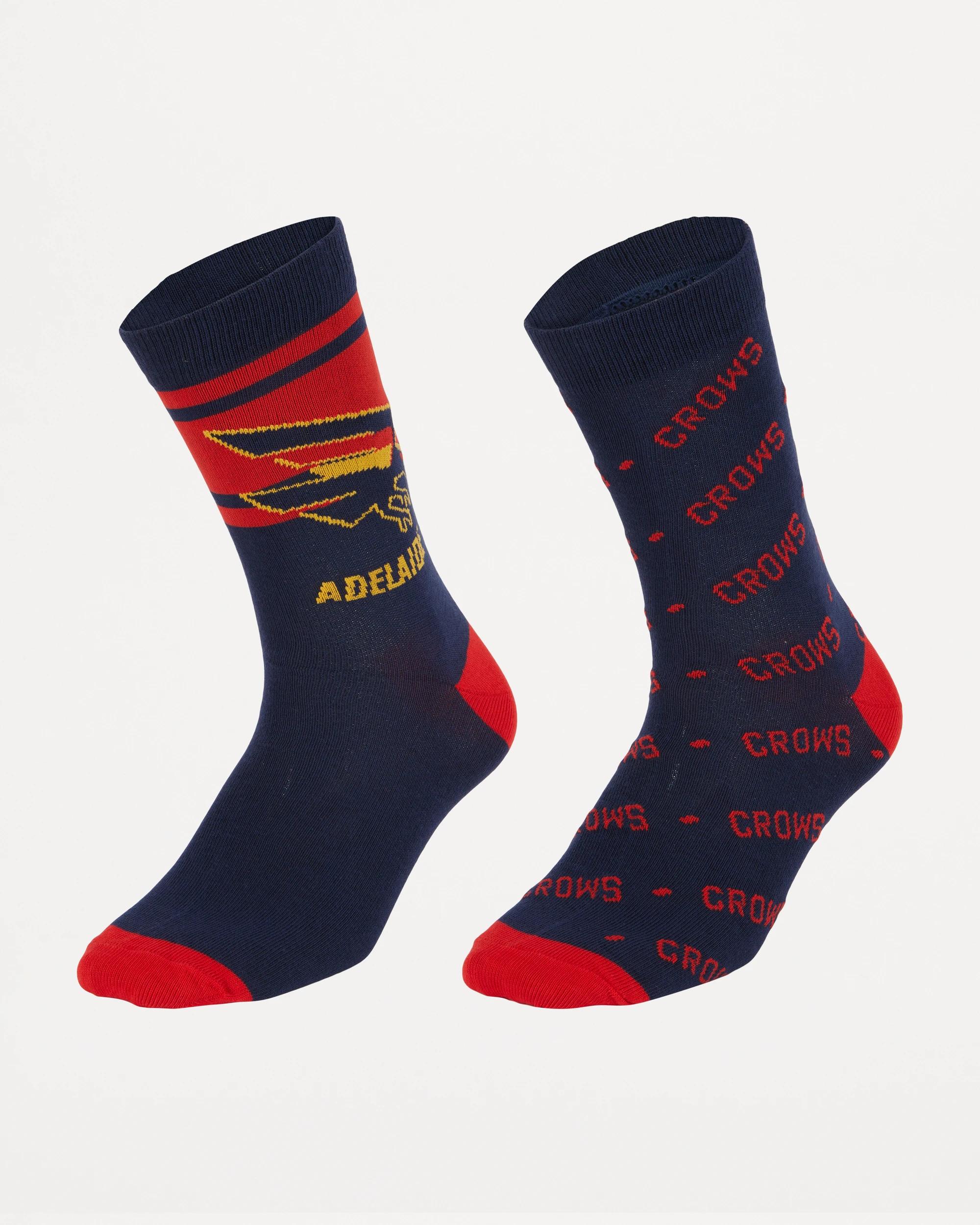 1 2 Pack Official AFL Adult Sock Set NAVY ADELAIDE, 1 of 3
