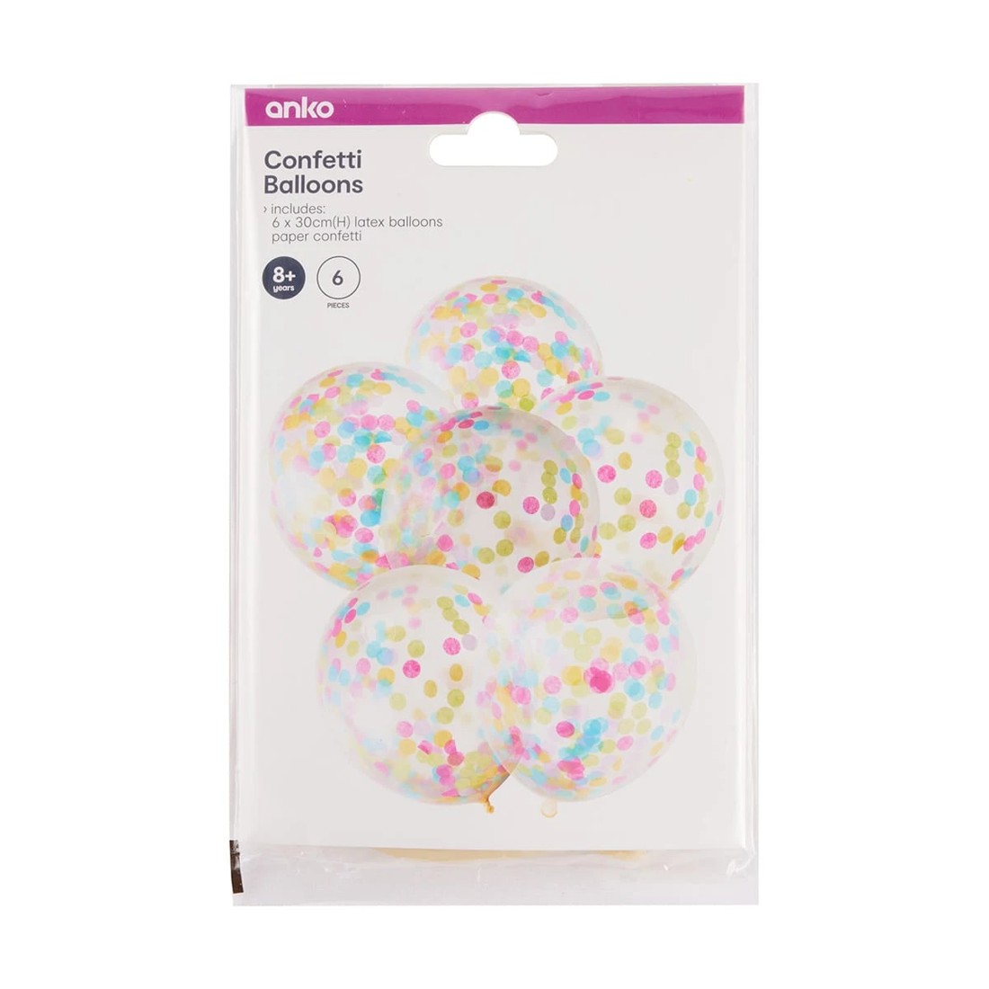 5 6 Pack Confetti Balloons, 5 of 5