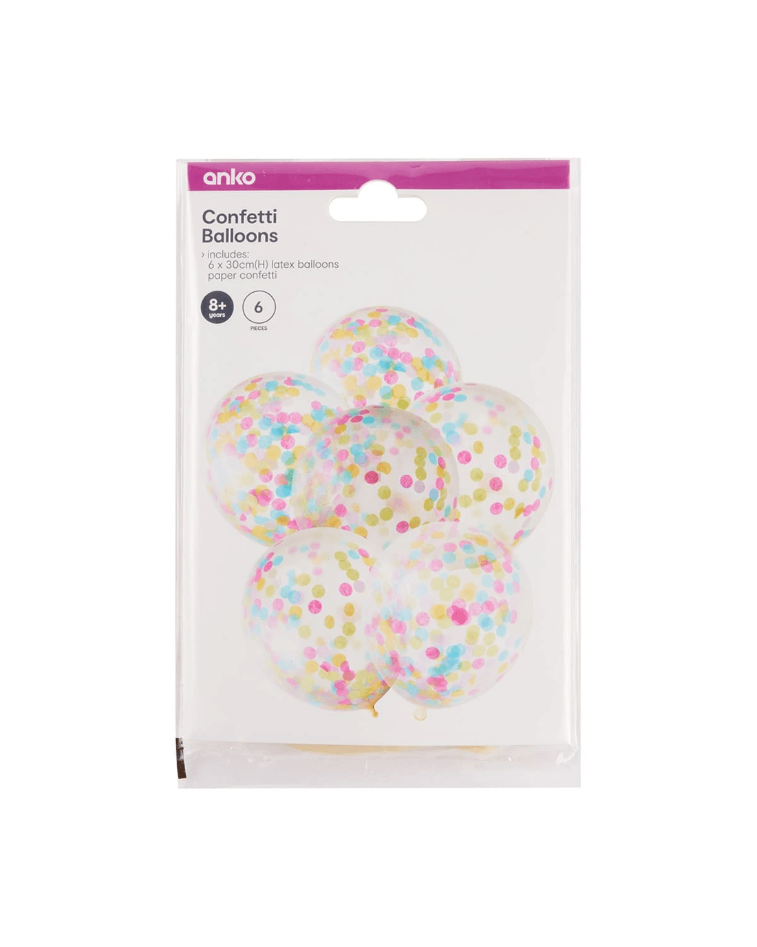 5 6 Pack Confetti Balloons, 5 of 5