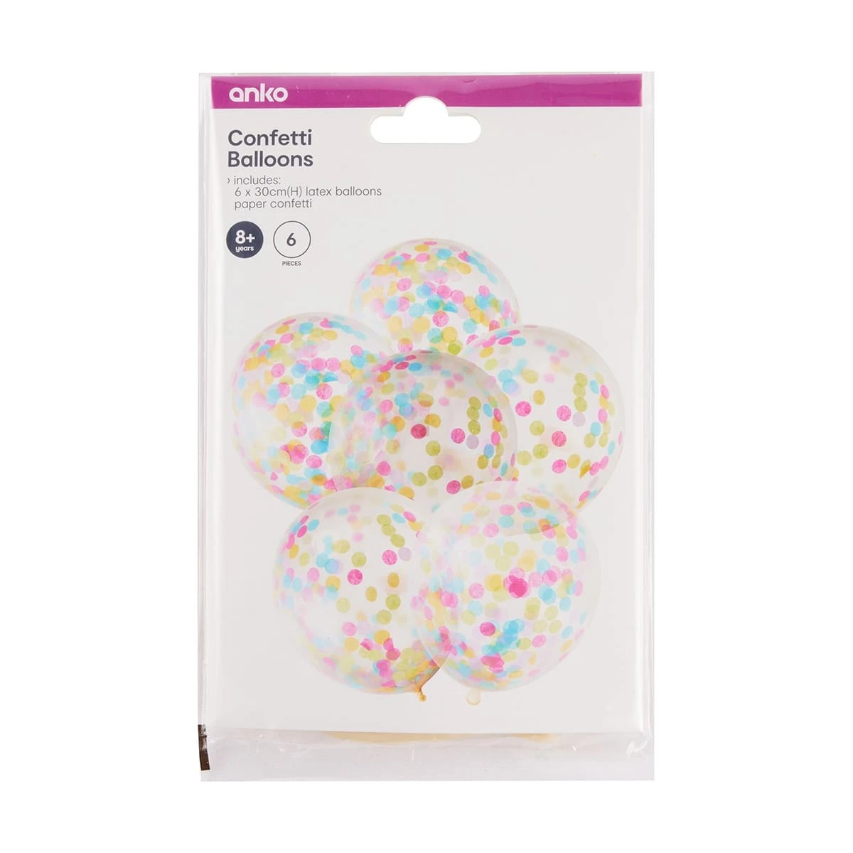 5 6 Pack Confetti Balloons, 5 of 5