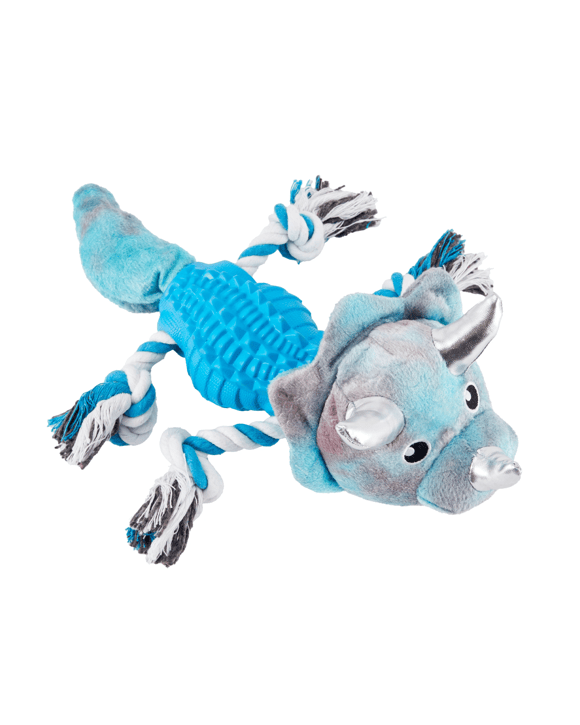 Pet Toy Plush Rope and Treat Dinosaur