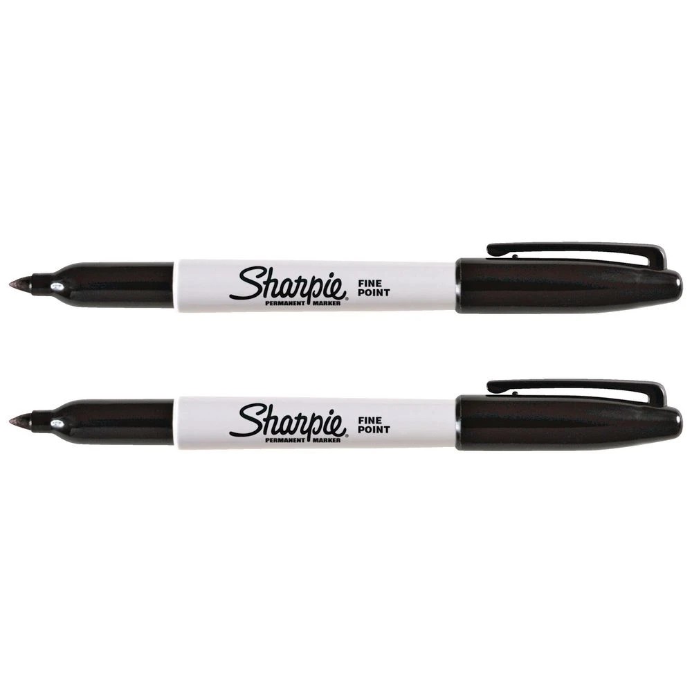 2 Sharpie Fine Permanent Markers Black 2 Pack, 2 of 8