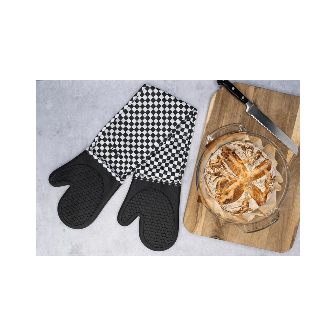 3 Cuisena Silicone Fabric Double Oven Glove - Heat Resistant Kitchen Mitt
 - Black, 3 of 8