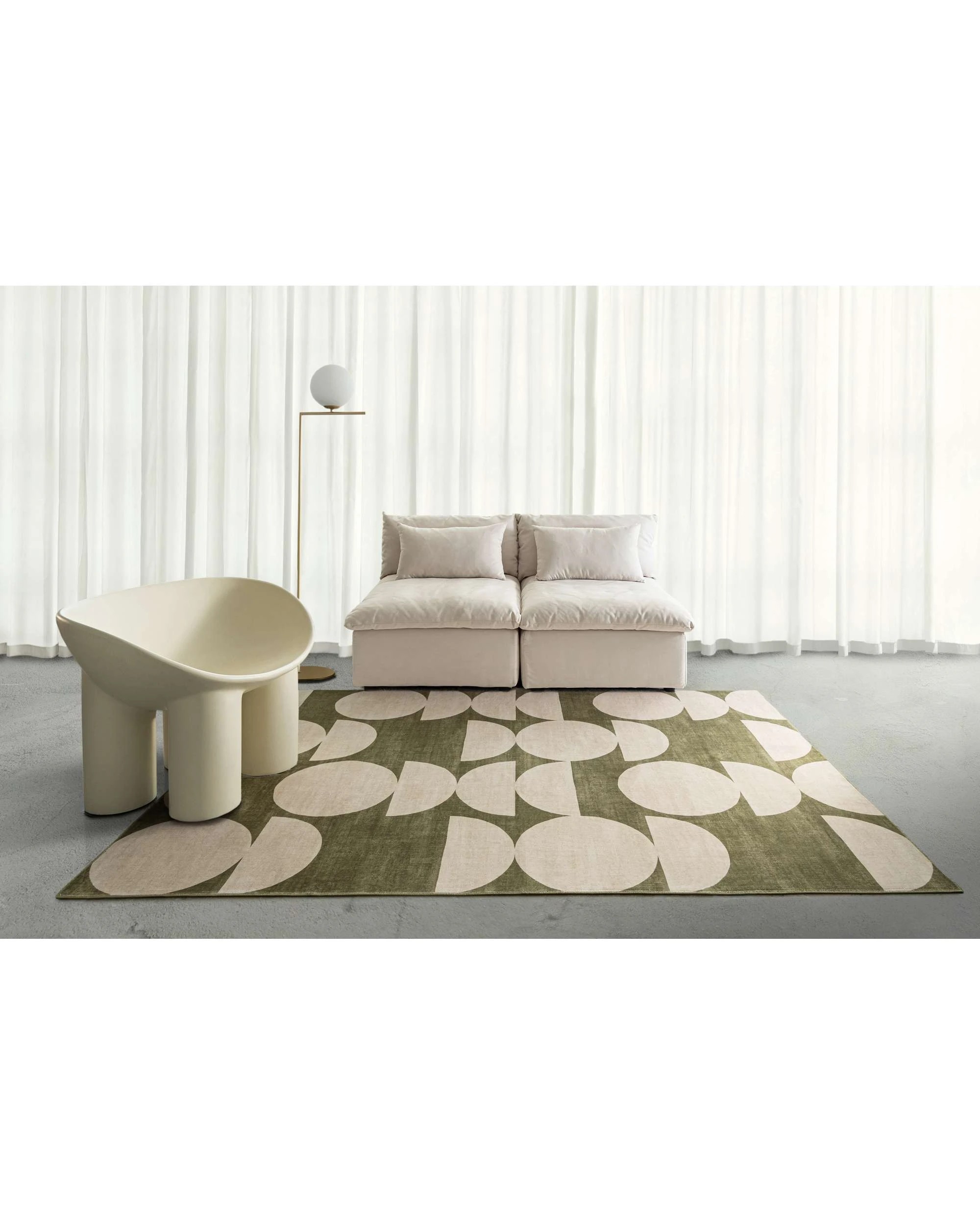 2 Loopsie Moneo Geometric Washable Rug-370cm x 270cm - Green, 2 of 8