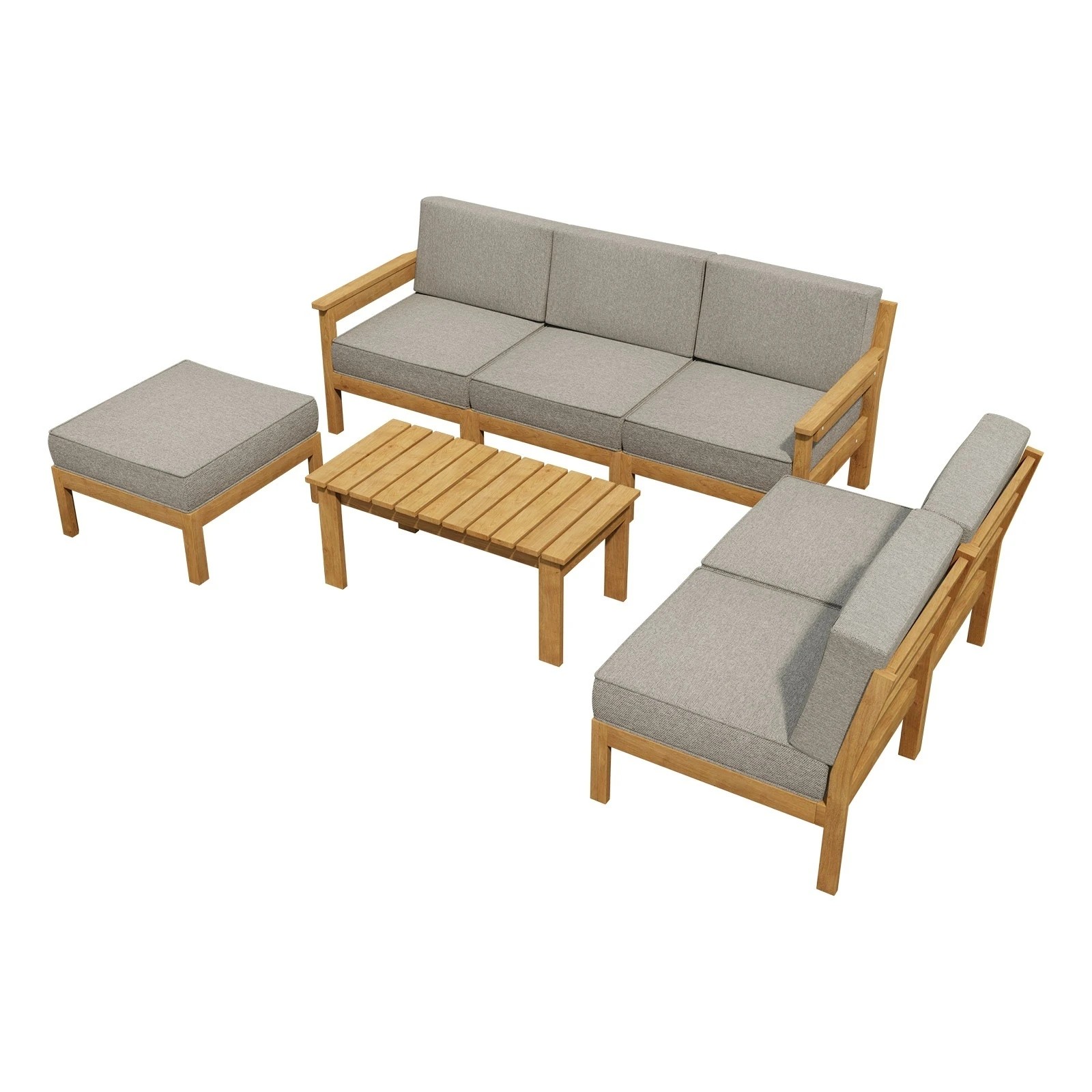 1 Livsip 7pcs Outdoor Sofa Set Garden Lounge Setting Patio Furniture Table Chairs
 - Beige, 1 of 4