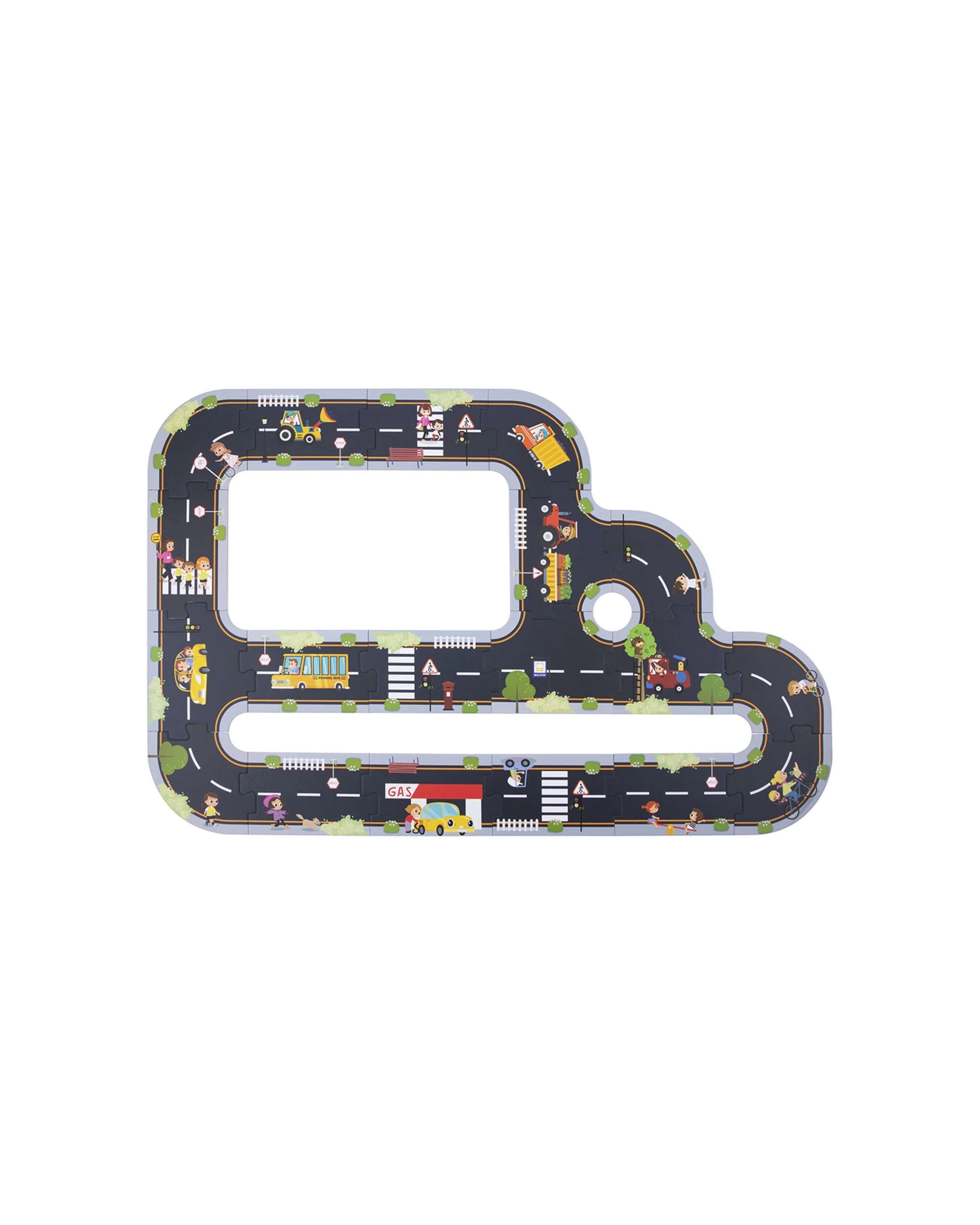 2 Tooky Toy 21pc Kids City Cardboard Road Creative Educational DIY Layout Puzzle - Multi, 2 of 7