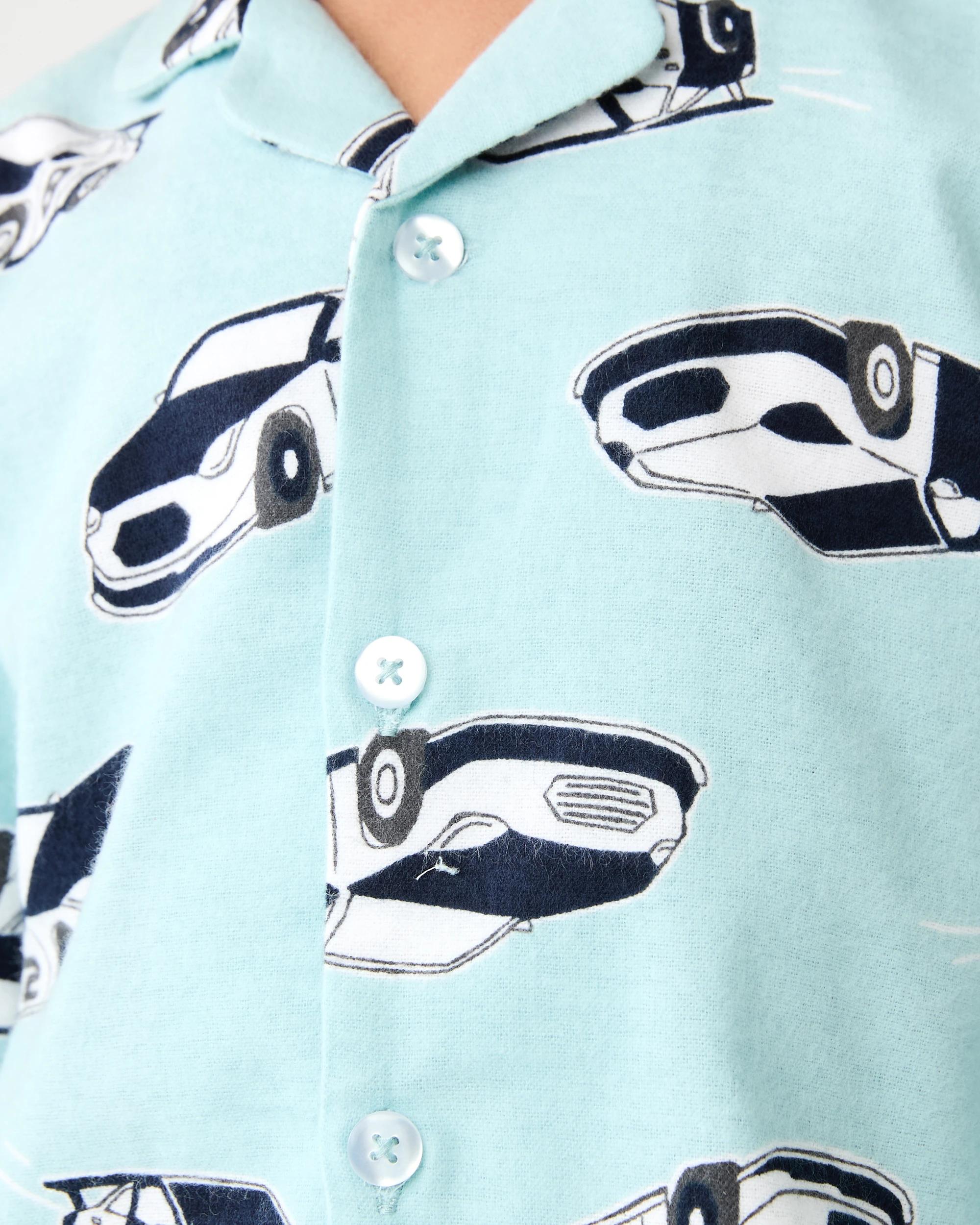 5 Flannel Pyjama Set Grn Car, 5 of 7