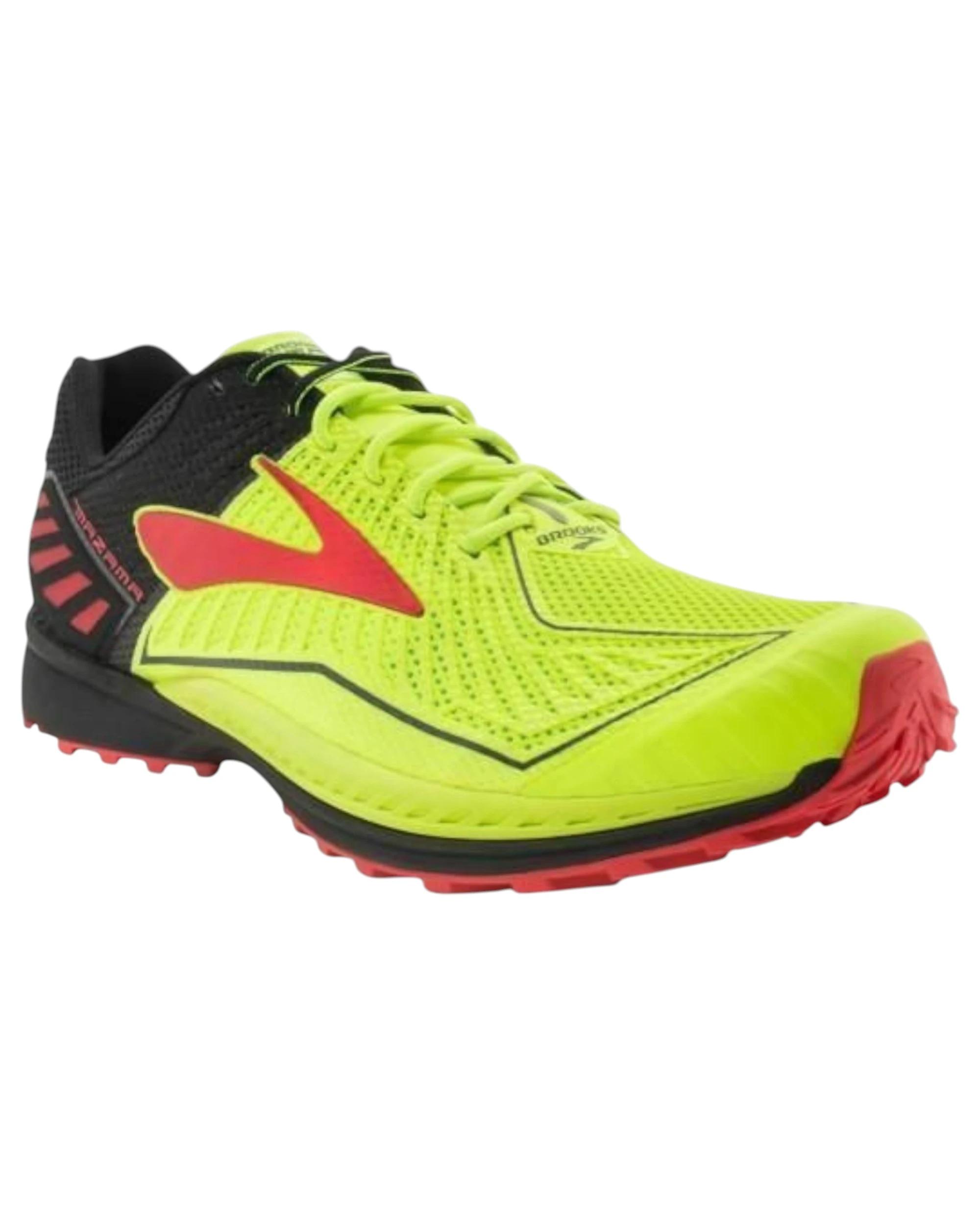 2 Brooks Mens Mazama Trail Runners Shoes BLACK/RED/YELLOW, 2 of 6