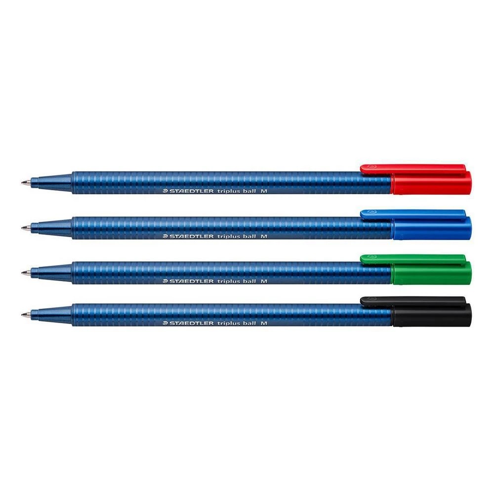 2 Staedtler Triplus 437M Medium Ballpoint Pen Assorted 4 Pack, 2 of 5