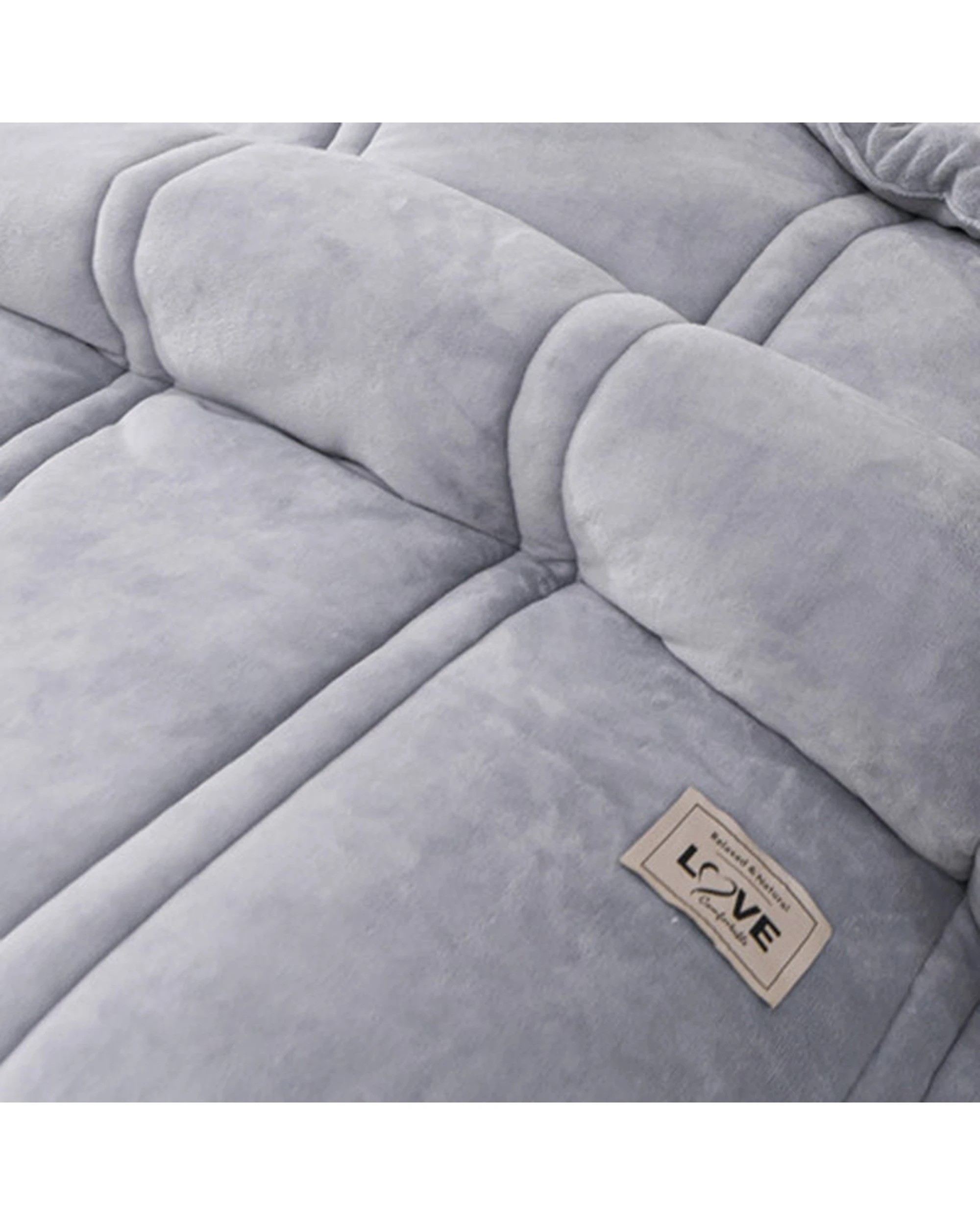 2 Cotton More Large Warm Soft Plush Blanket Comforter 200x230cm - Grey, 2 of 5
