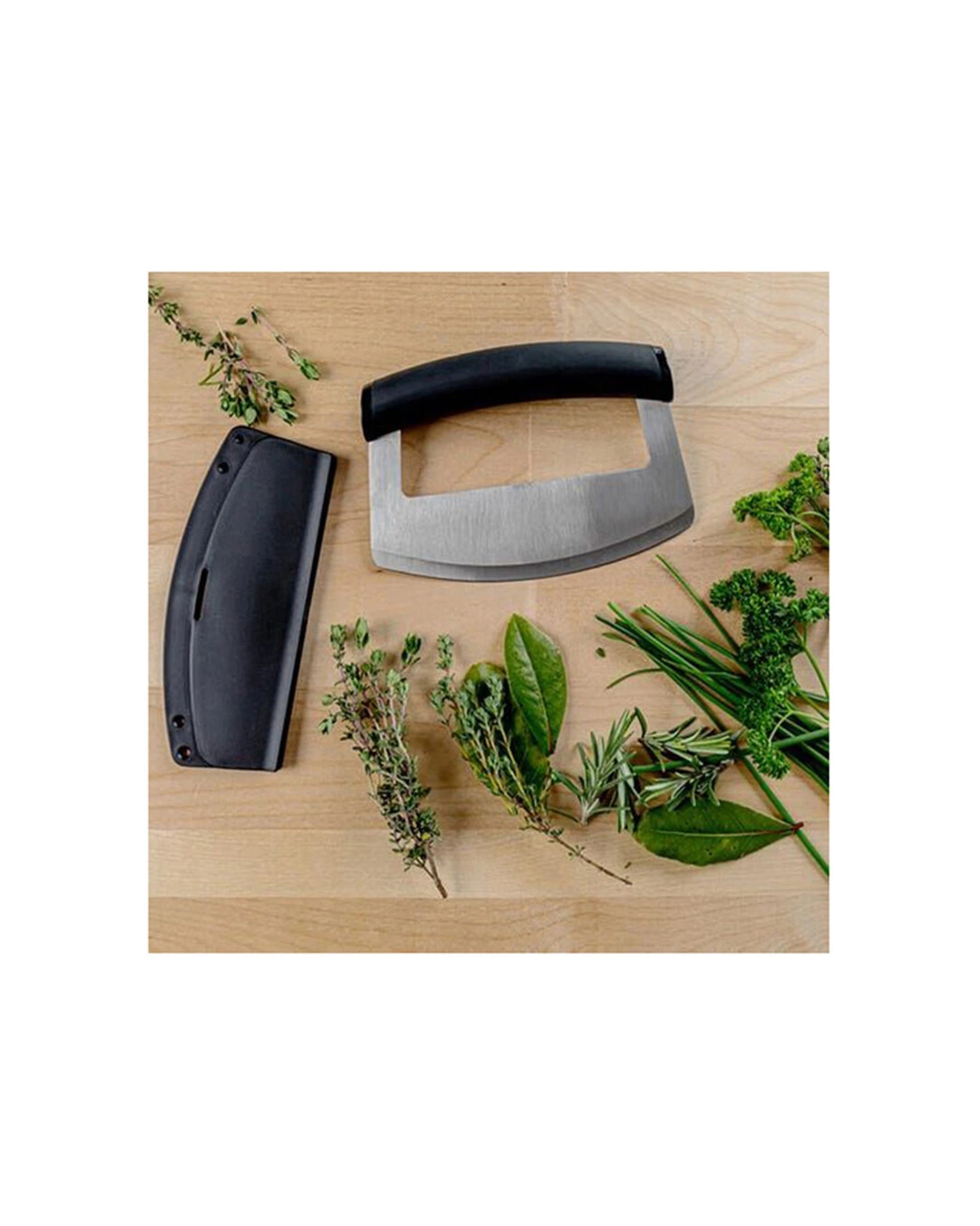 6 KitchenAid 2pk Wide Handle Mezzaluna Food Chopper Slicer Razor Sharp Blade - Black, 6 of 6