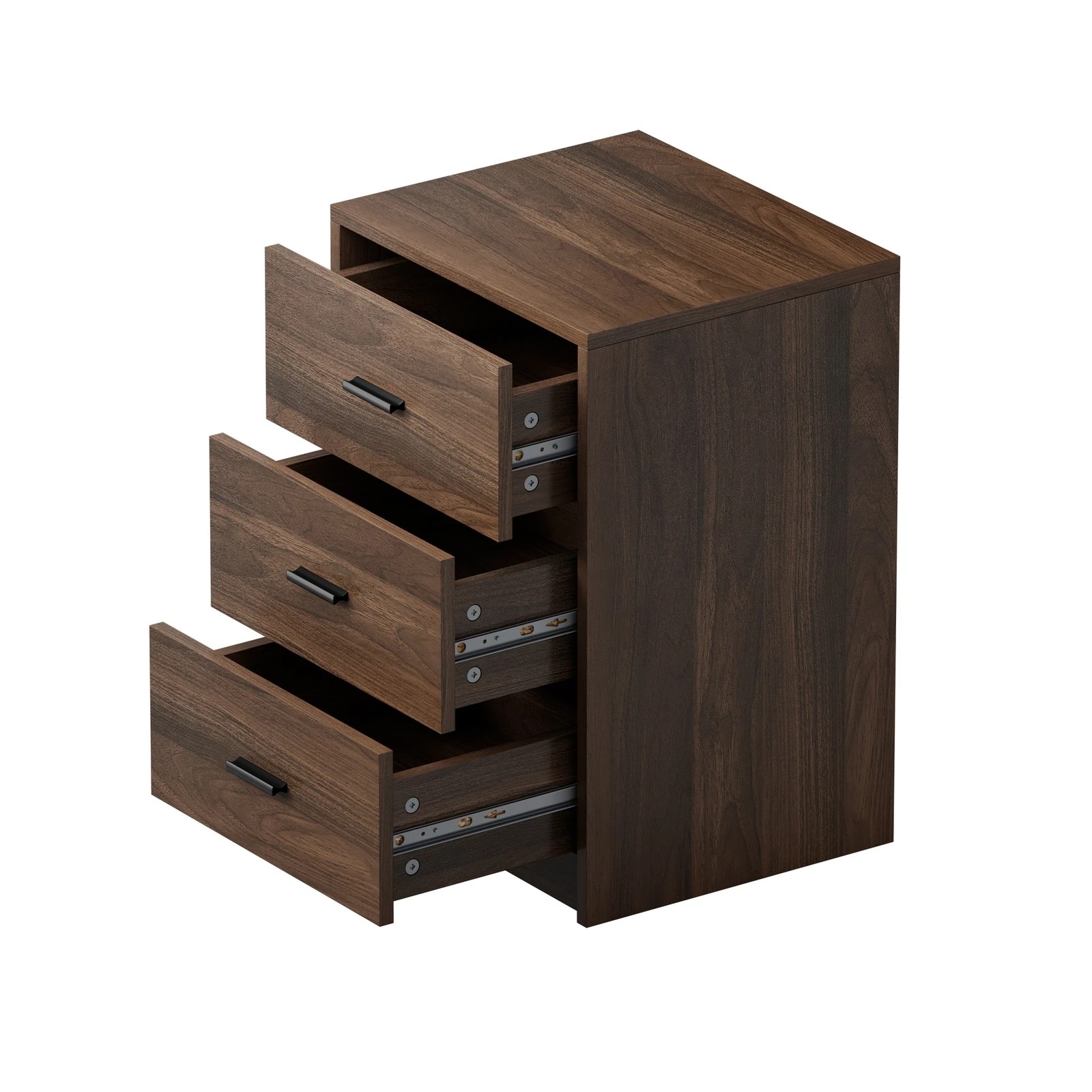 8 Oikiture Bedside Table 3 Drawers Nightstand Bedroom Storage Side End - Brown, 8 of 9