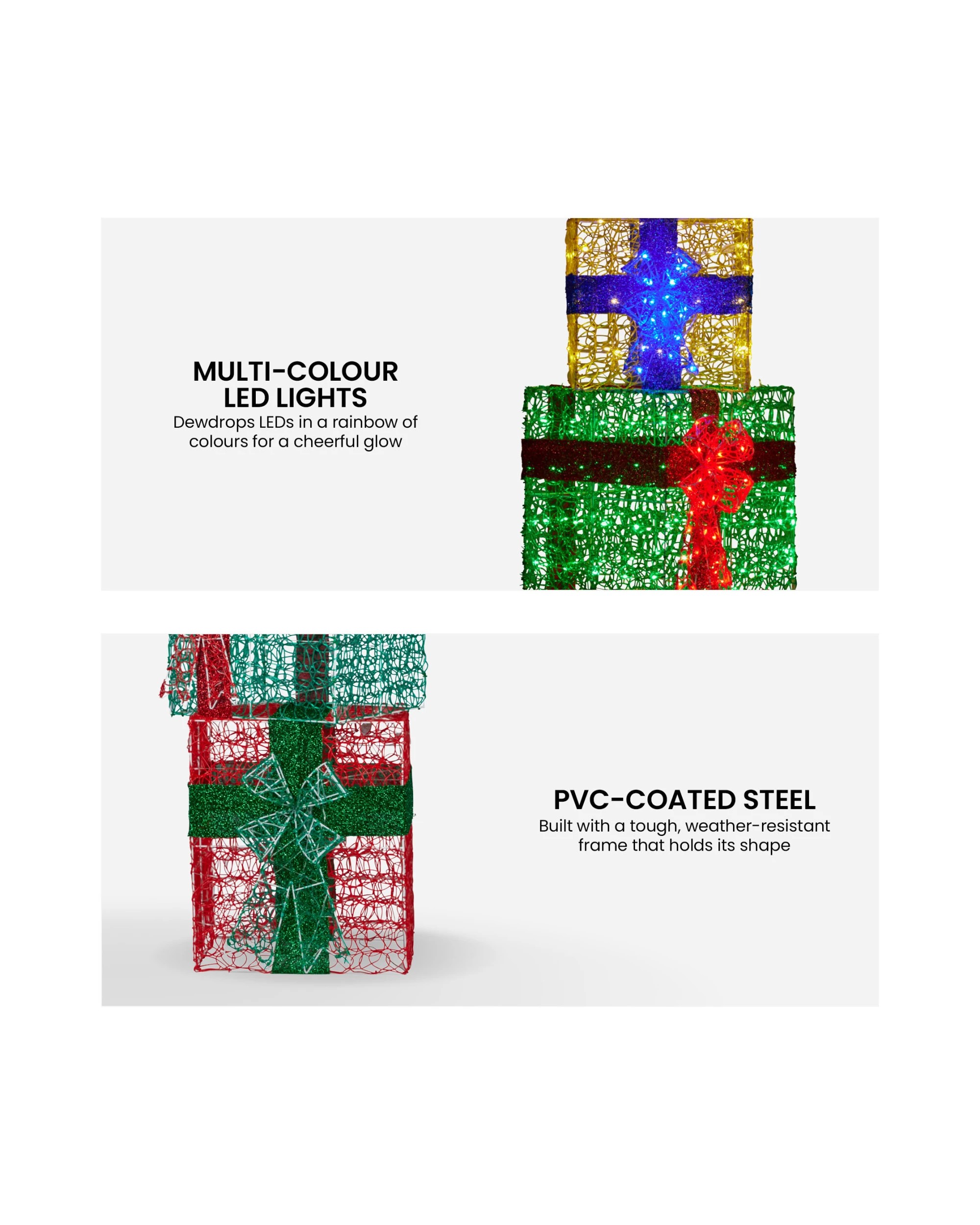 4 Christabelle 1.9m Christmas 4-piece Gift Stack Led Lights Bows Indoor Outdoor Front Lawn Yard Decoration Statue, 4 of 5