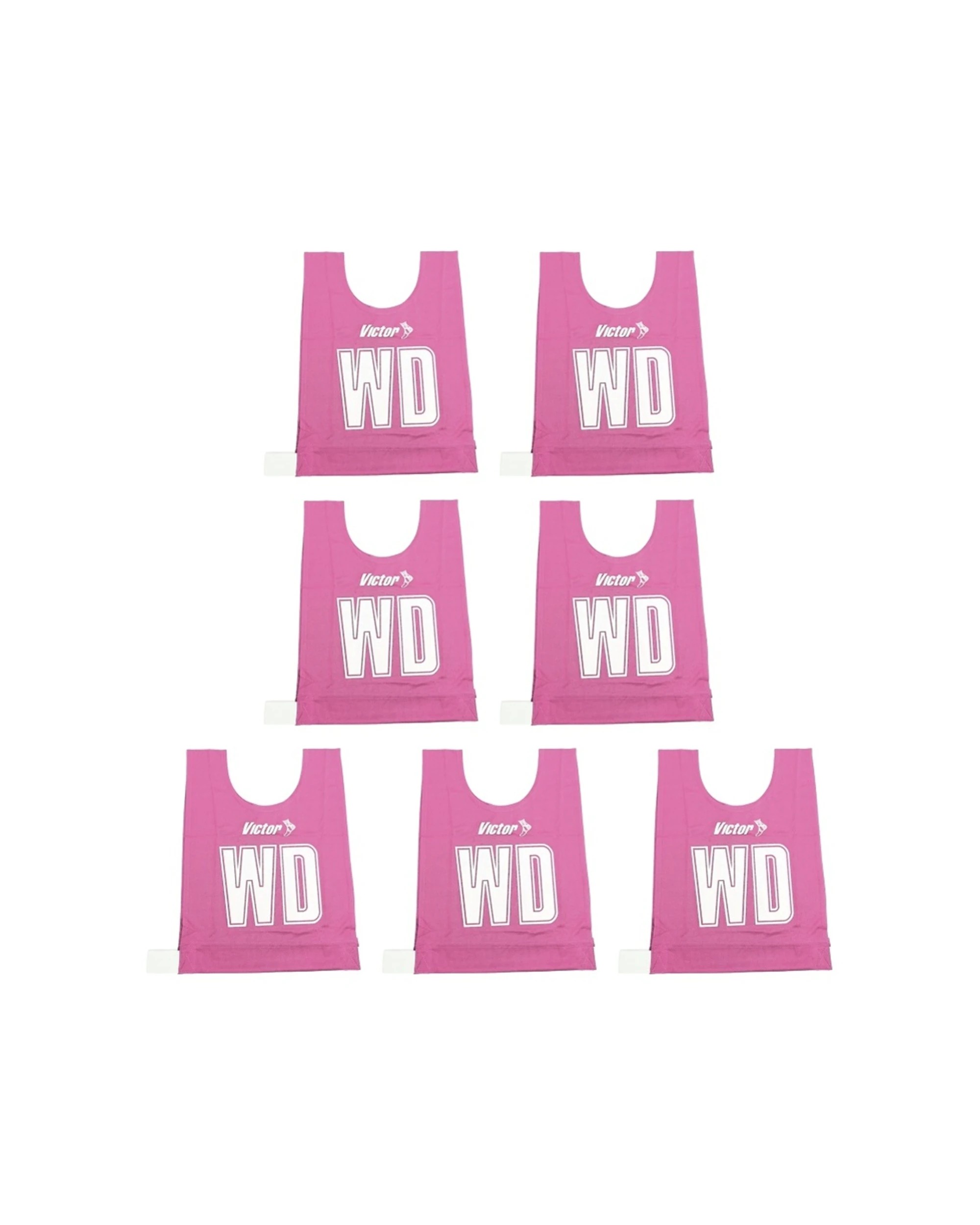 1 Victor Sports 7pc Bibs Netball Senior Breathable Honeycomb Polyester - Pink, 1 of 2