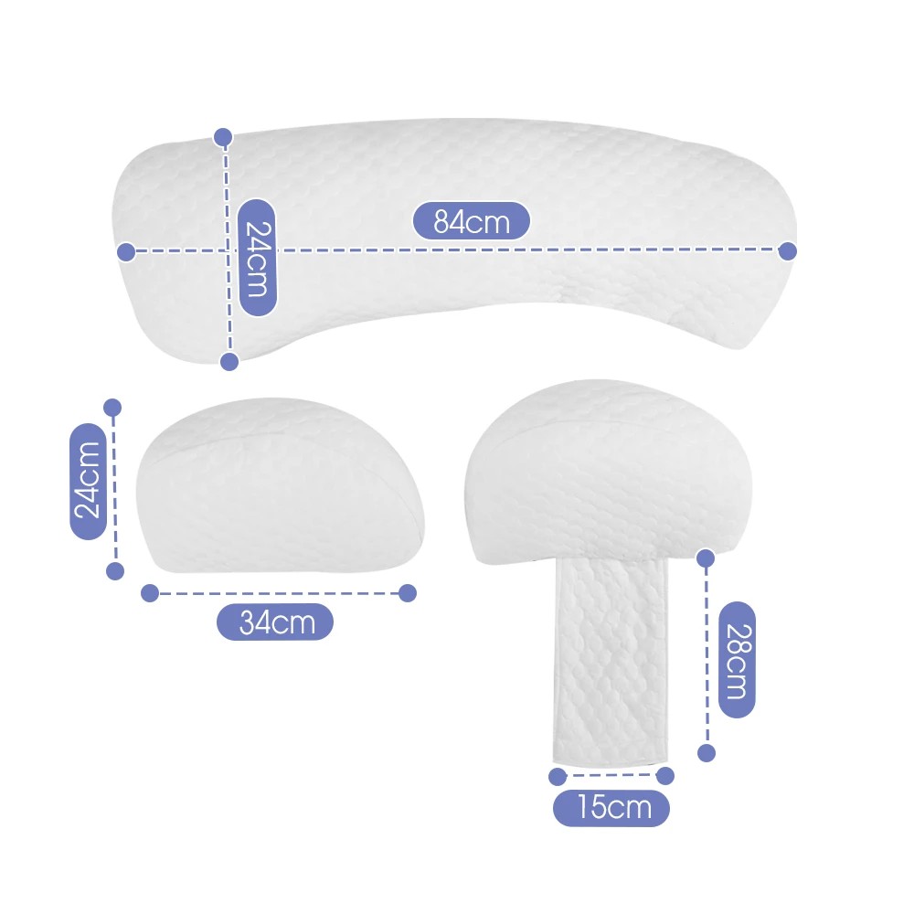 2 PlayPals 3PCS Adjustable Pregnancy Pillow H L V Shaped Body Support - White, 2 of 3
