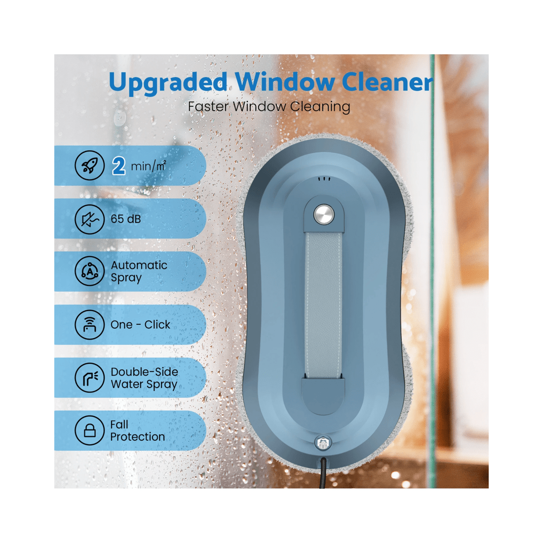 4 Advwin Window Cleaner Robot, Automatic Robot Window Washer With Dual Water Spray Technology, 2800pa Suction, 4 of 8