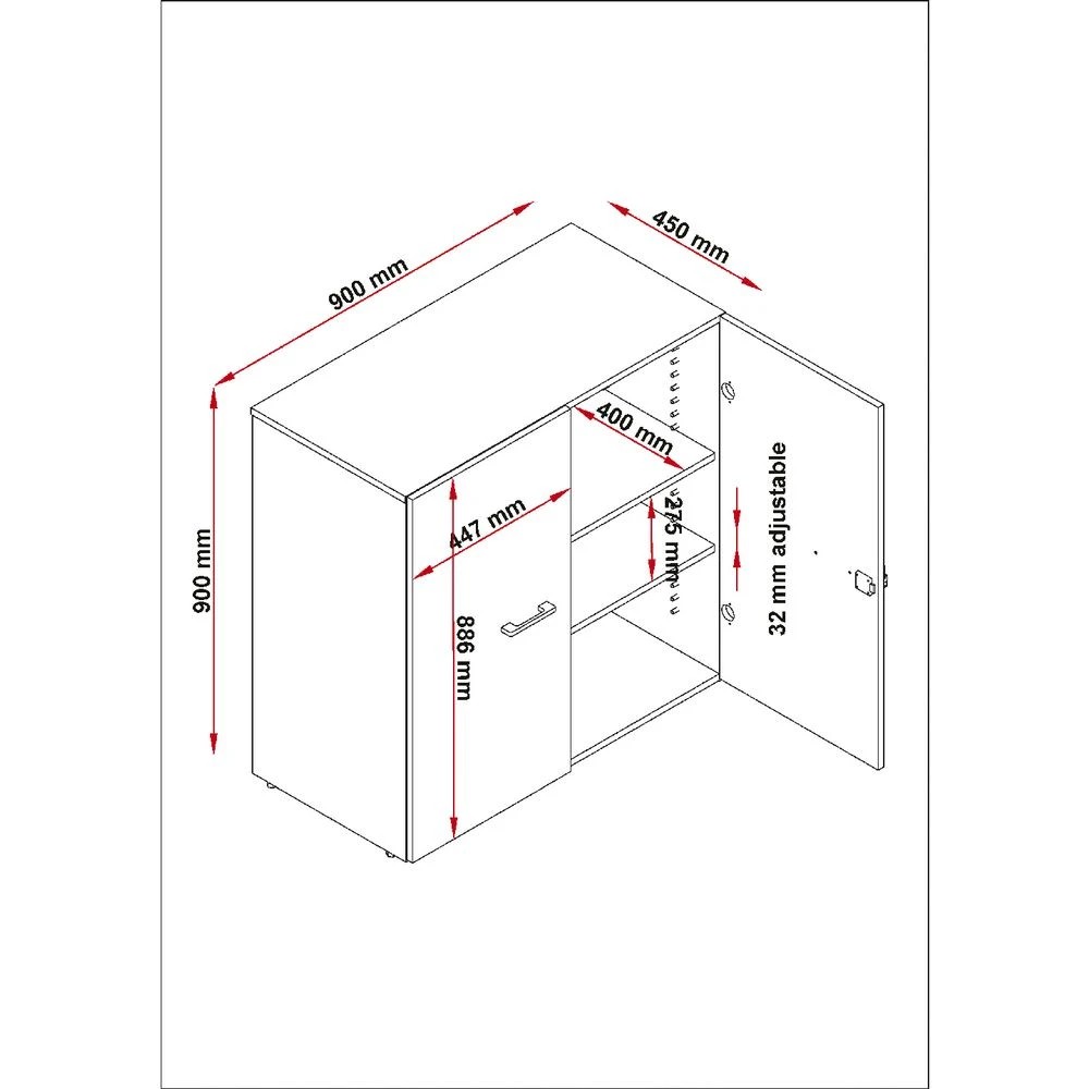 2 Toro Cupboard 900mm Grey Cabinets Cupboards, Lockers and Credenzas, 2 of 2