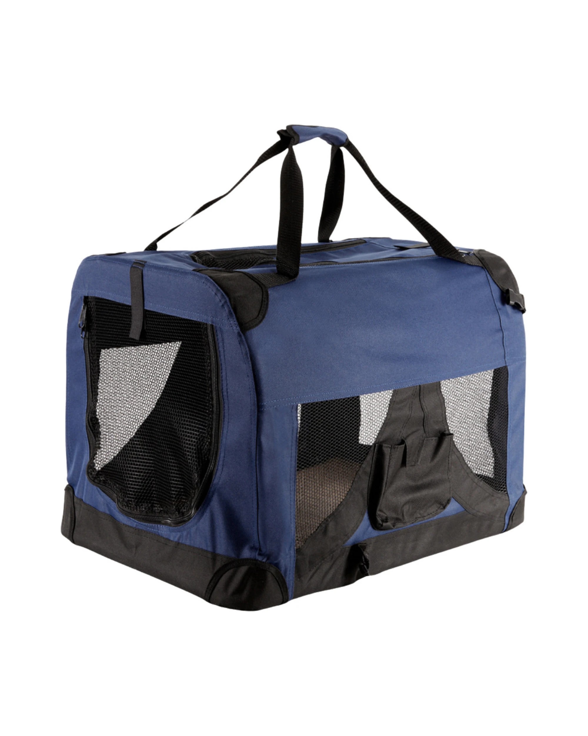 1 Little Buddies Royale Heavy Duty Soft Collapsible Dog Cat Pet Carrier Large - Blue, 1 of 5