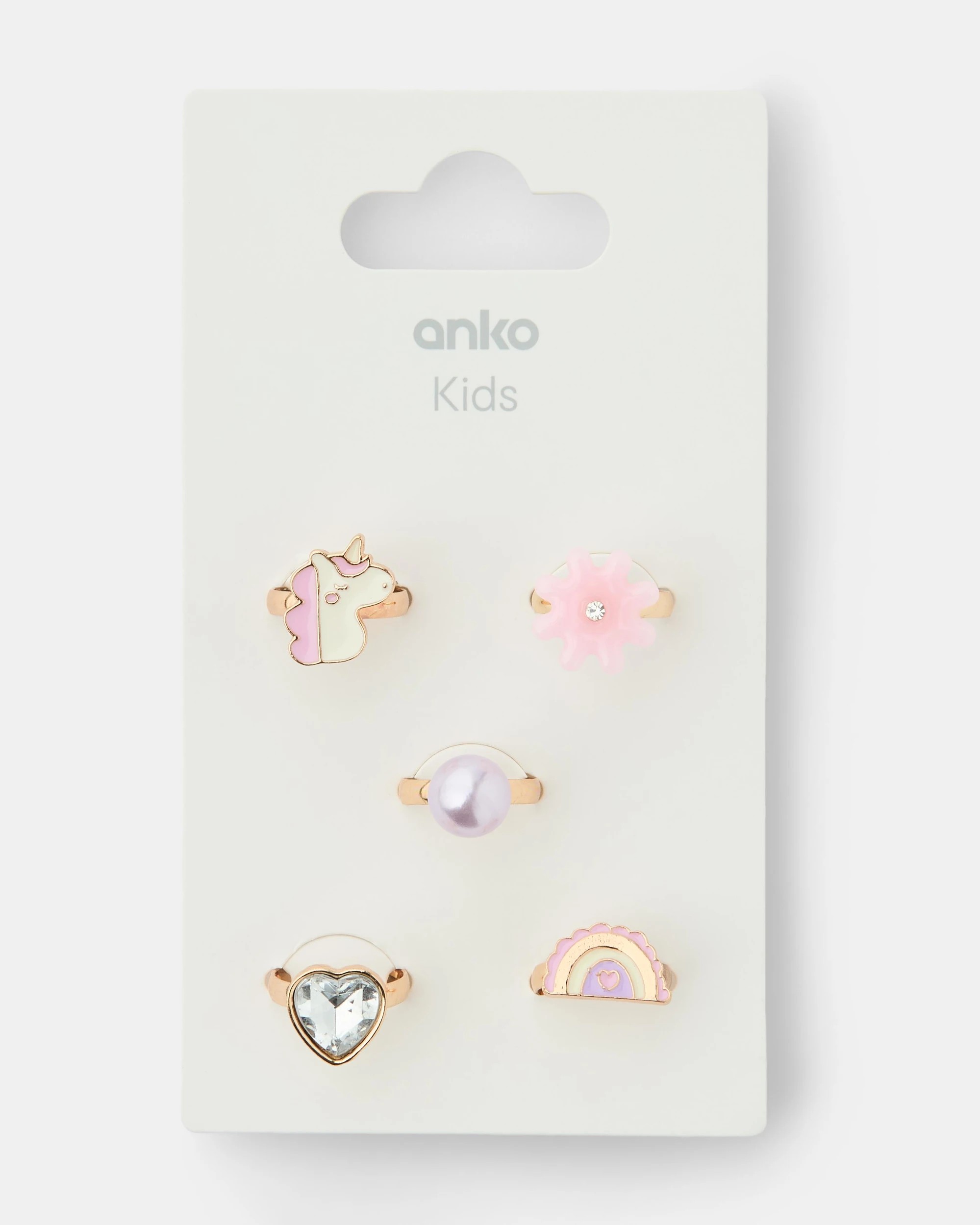 2 5 Pack Unicorn Rings - Gold Tone, 2 of 2