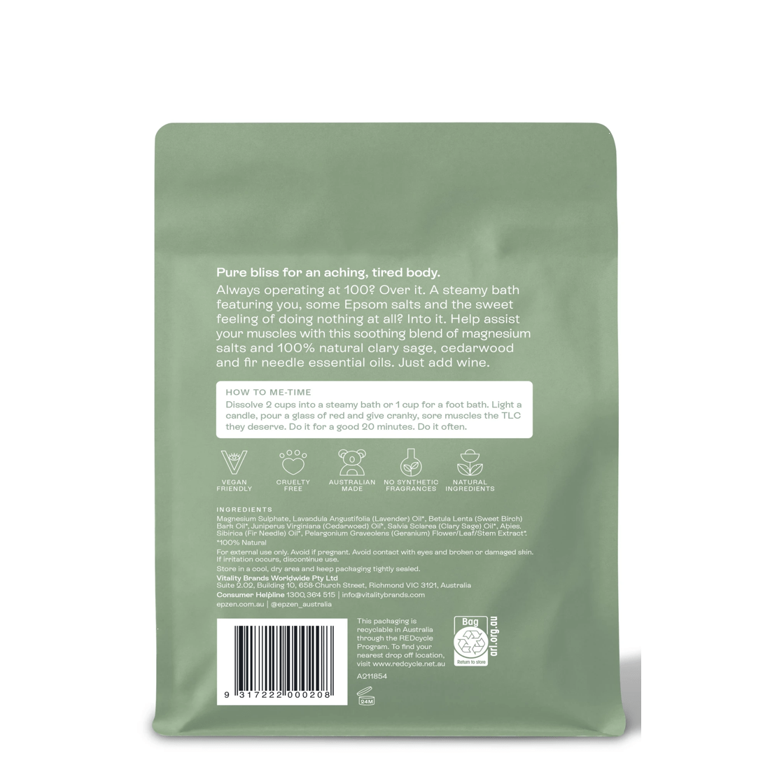 2 Epzen Soothe Magnesium Epsom Salts 900g - Natural Essential Oils, 2 of 2