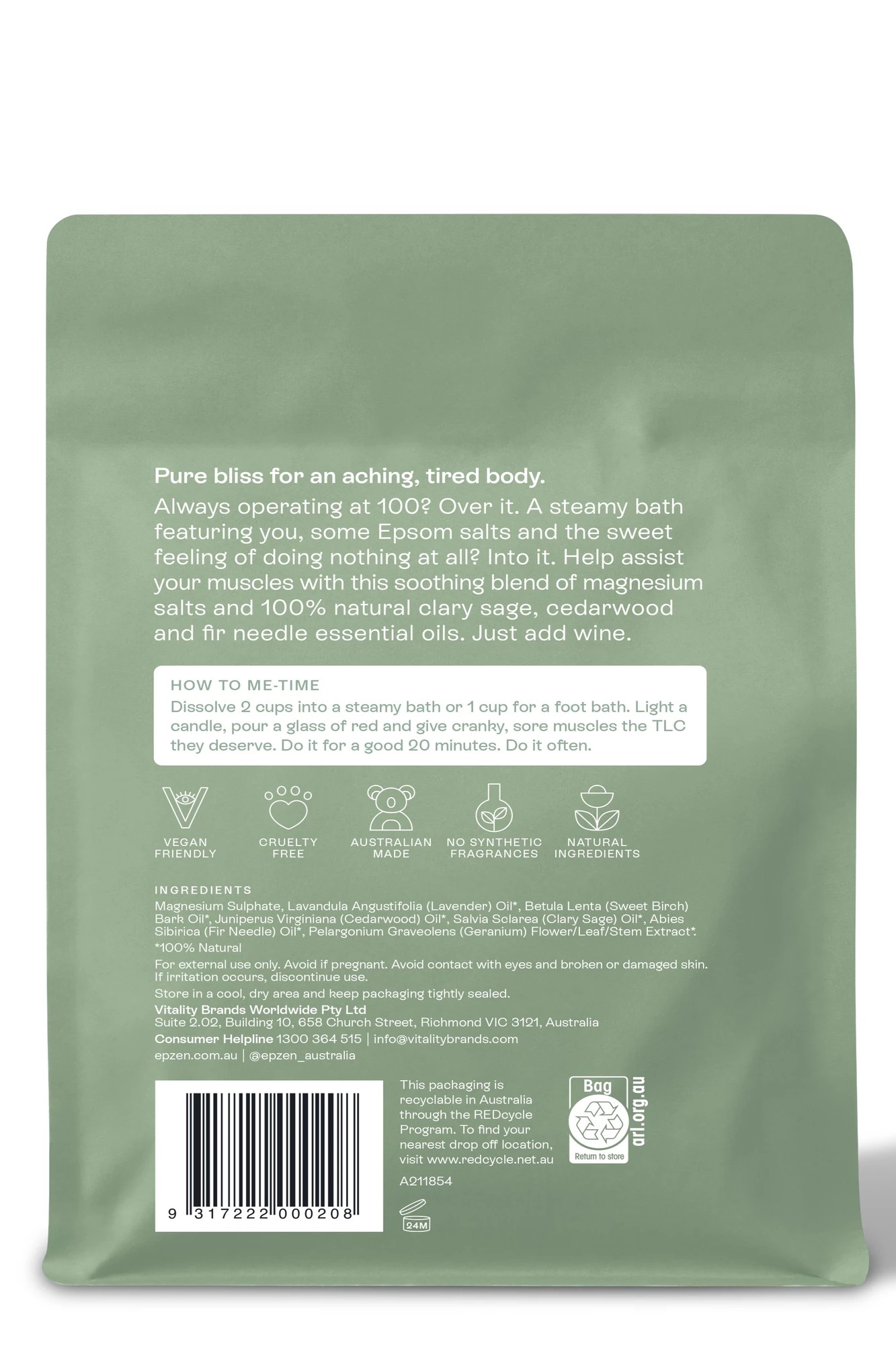 2 Epzen Soothe Magnesium Epsom Salts 900g - Natural Essential Oils, 2 of 2