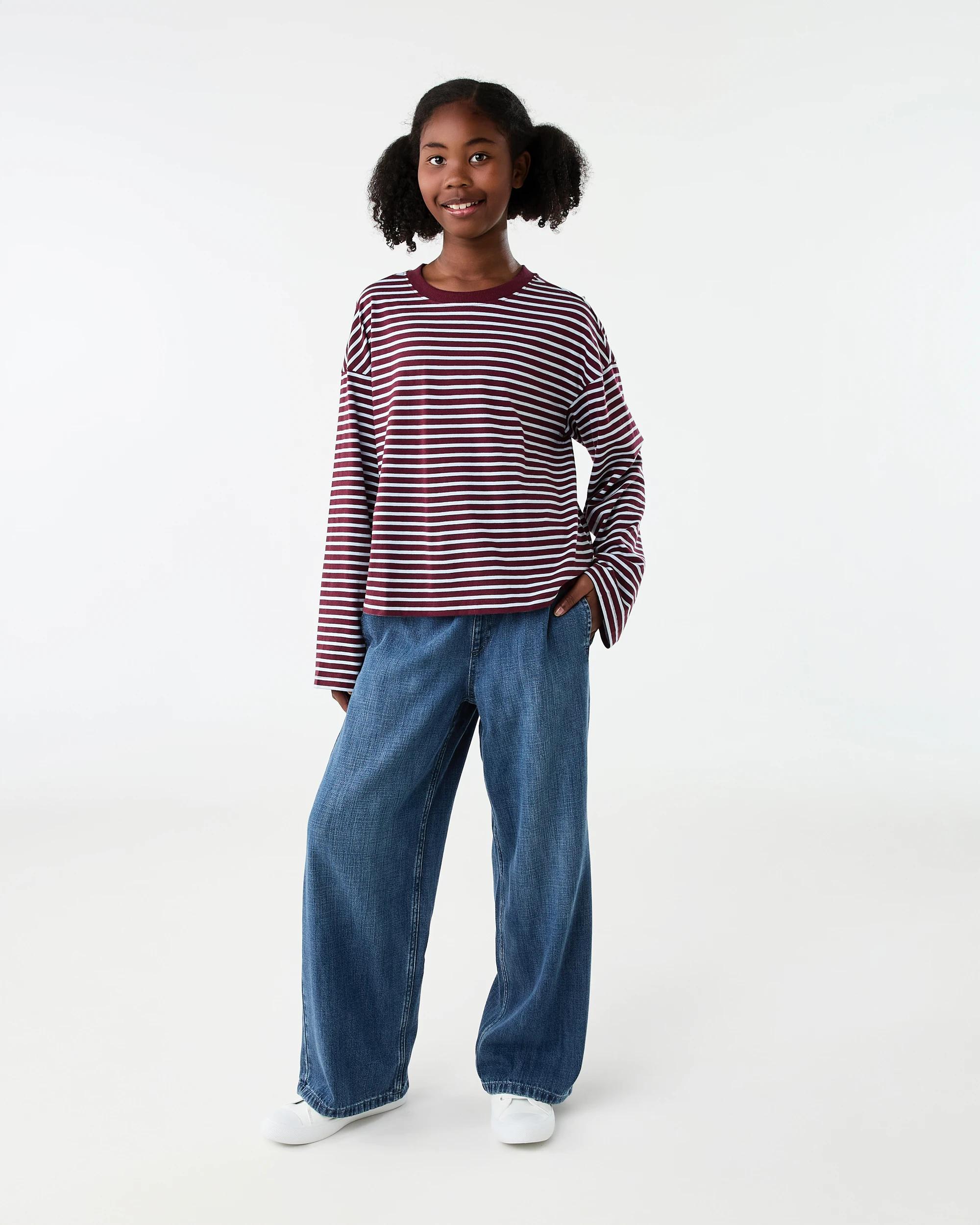 6 Wide Leg Elastic Jeans Dark Wash, 6 of 7