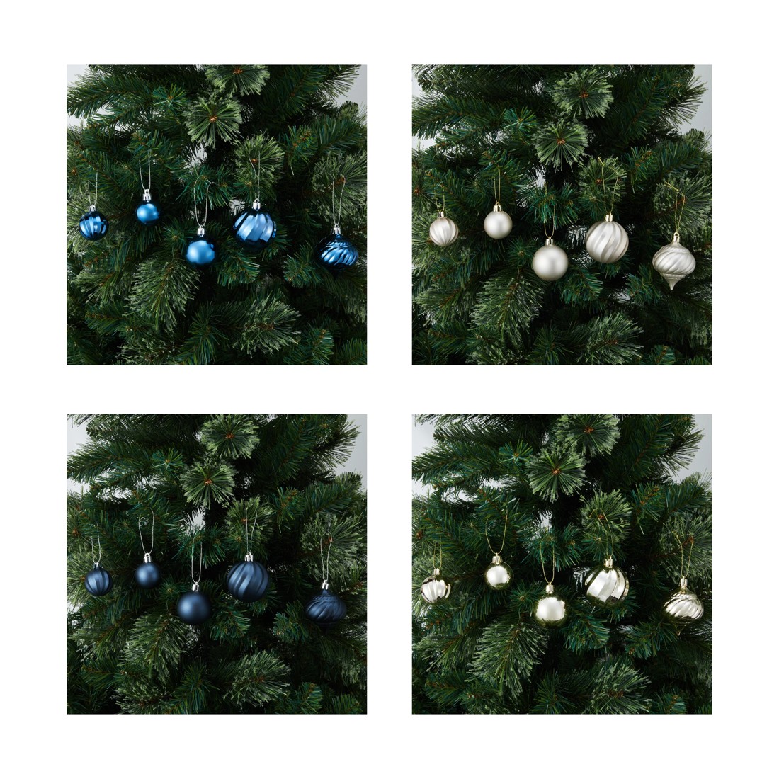 3 100 Pack Blues Christmas Baubles, 3 of 4