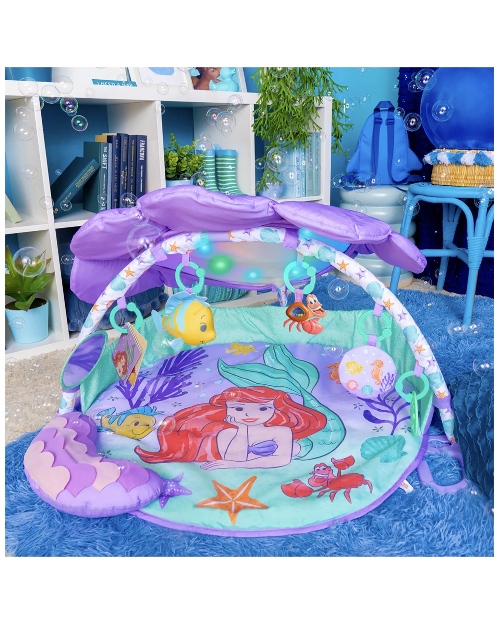 6 Bright Starts Disney Baby Little Mermaid Baby Play Mat Activity Gym 0m+
 - Purple, 6 of 7