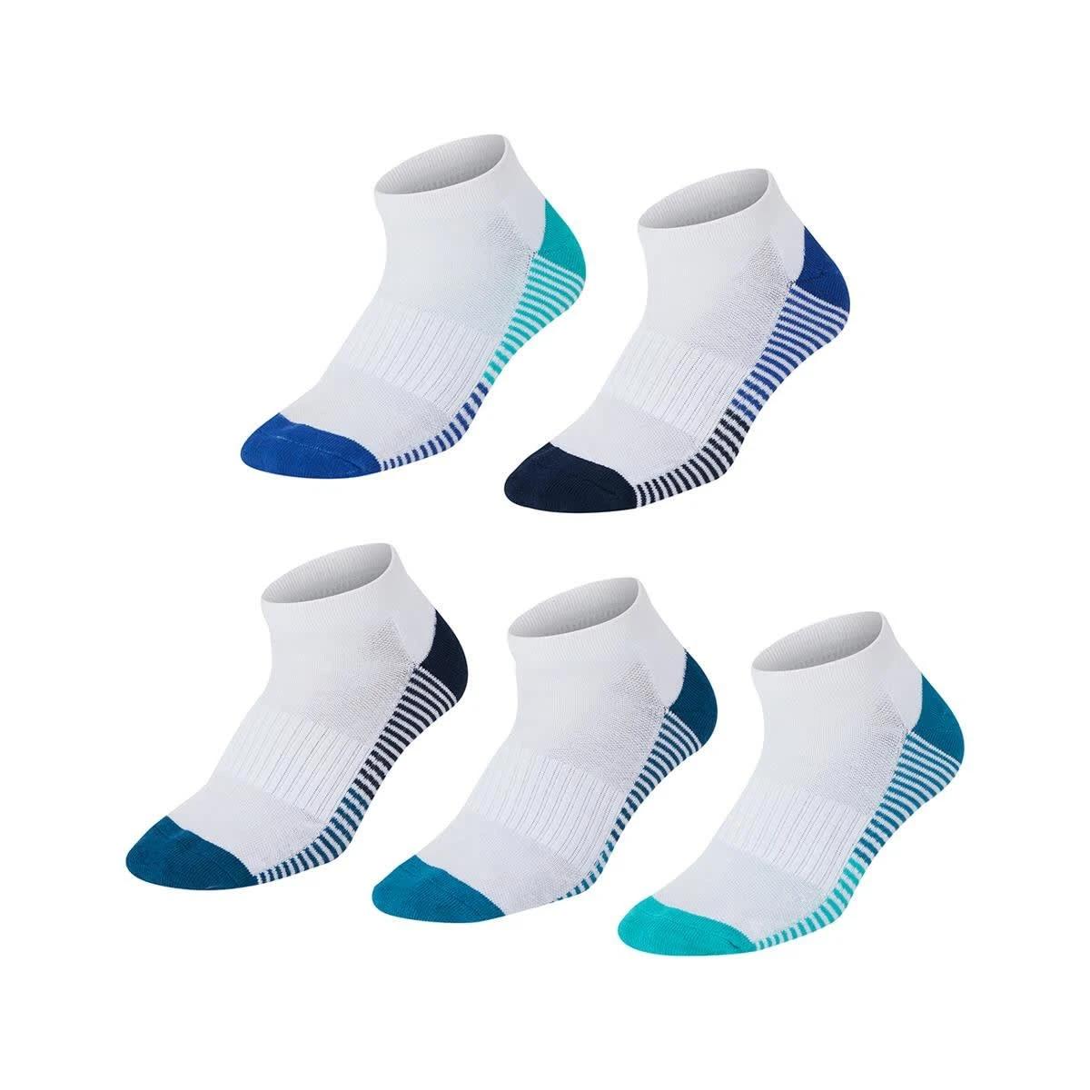 1 Active 5 Pack Low Cut Tough Sports Socks WHITE COLOUR HEEL, 1 of 3