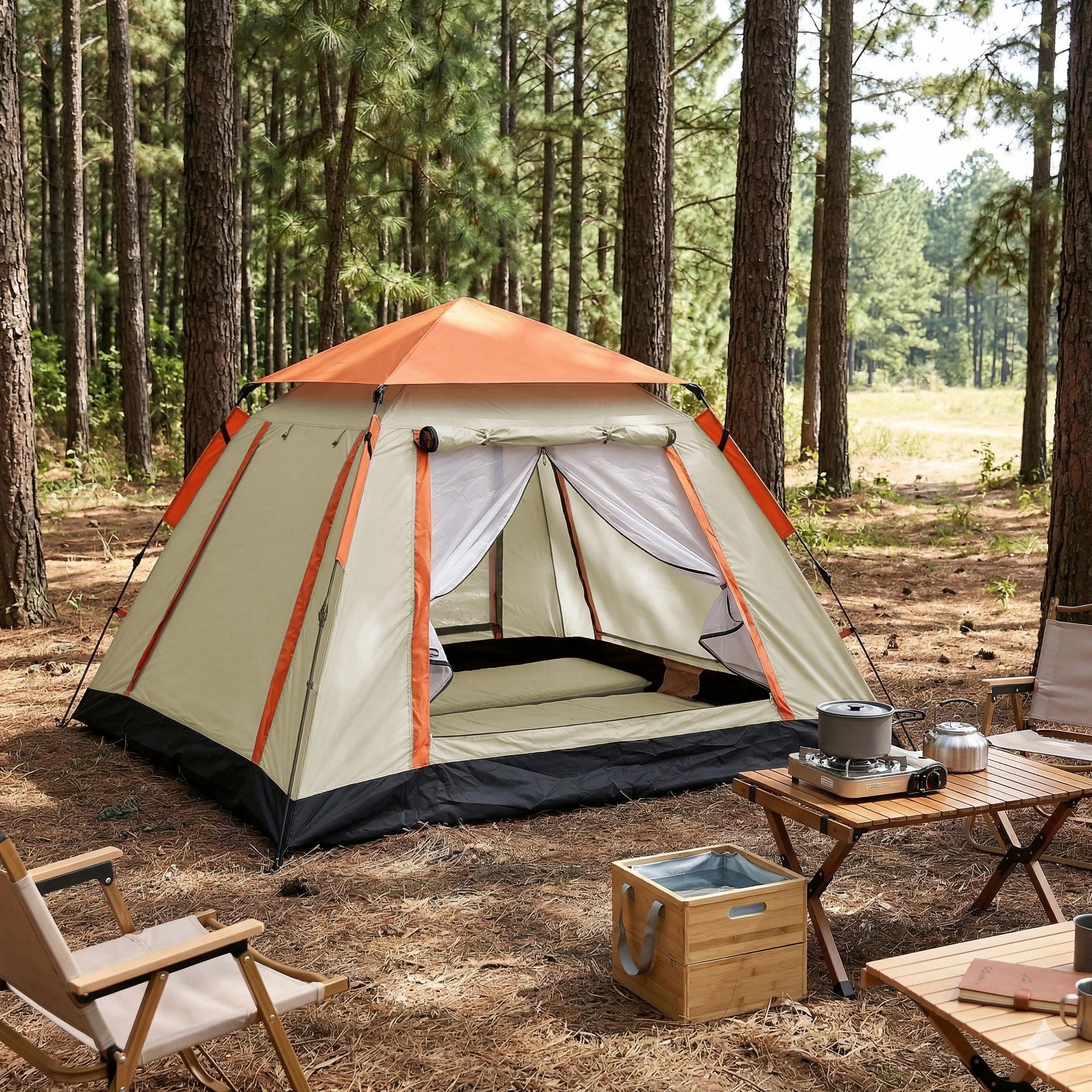 8 Weisshorn Pop Up Camping Tent 3-4 Person Automatic Tent Instant Setup Waterproof - Beige, 8 of 9