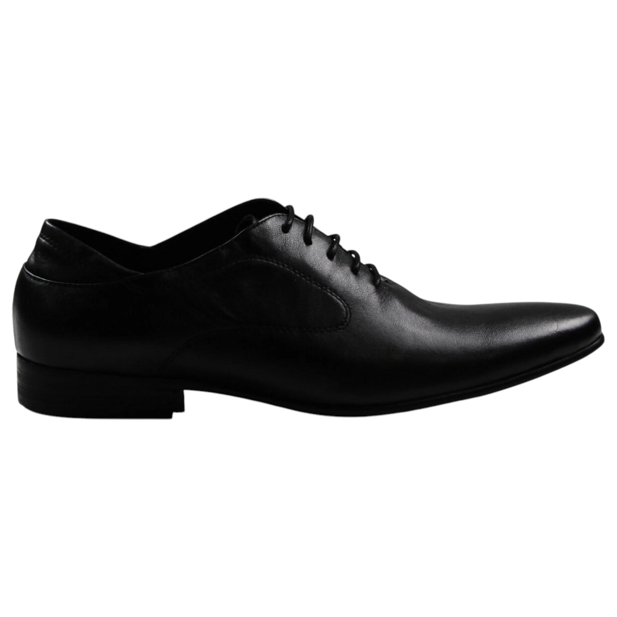 3 Zasel Mens Joe Leather Lace Up Work Formal Casual Dress Wedding Mens Shoes BLACK, 3 of 3