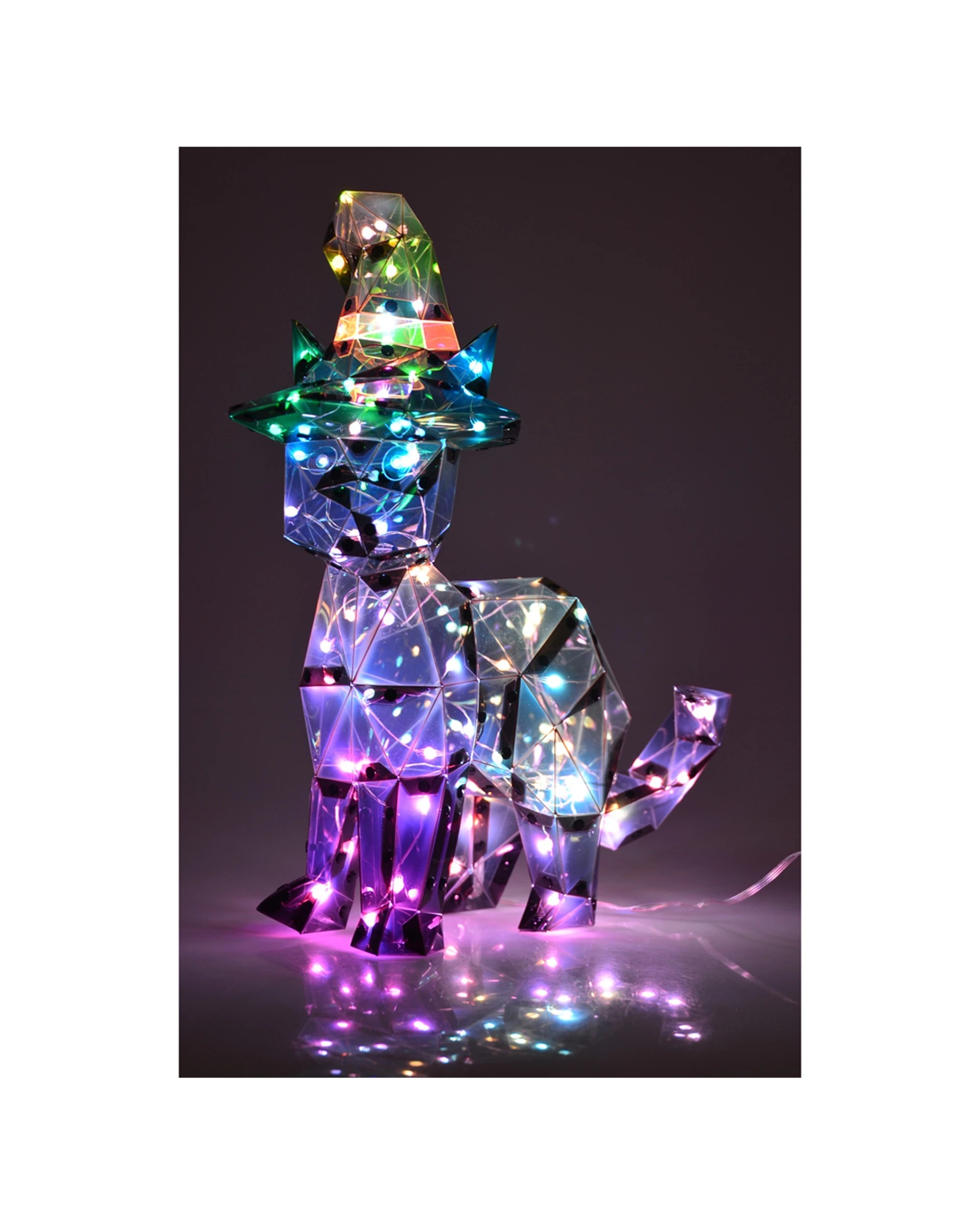 2 Starlightz LED USB Acrylic Cat Home Decor 40x35cm - Black, 2 of 4