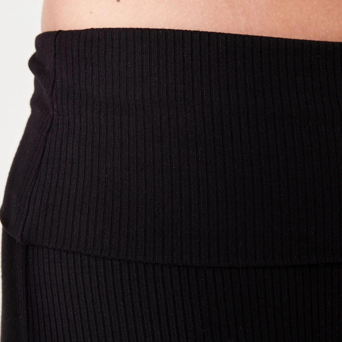 4 Active Womens Folded Waist Flare Pants Black, 4 of 4