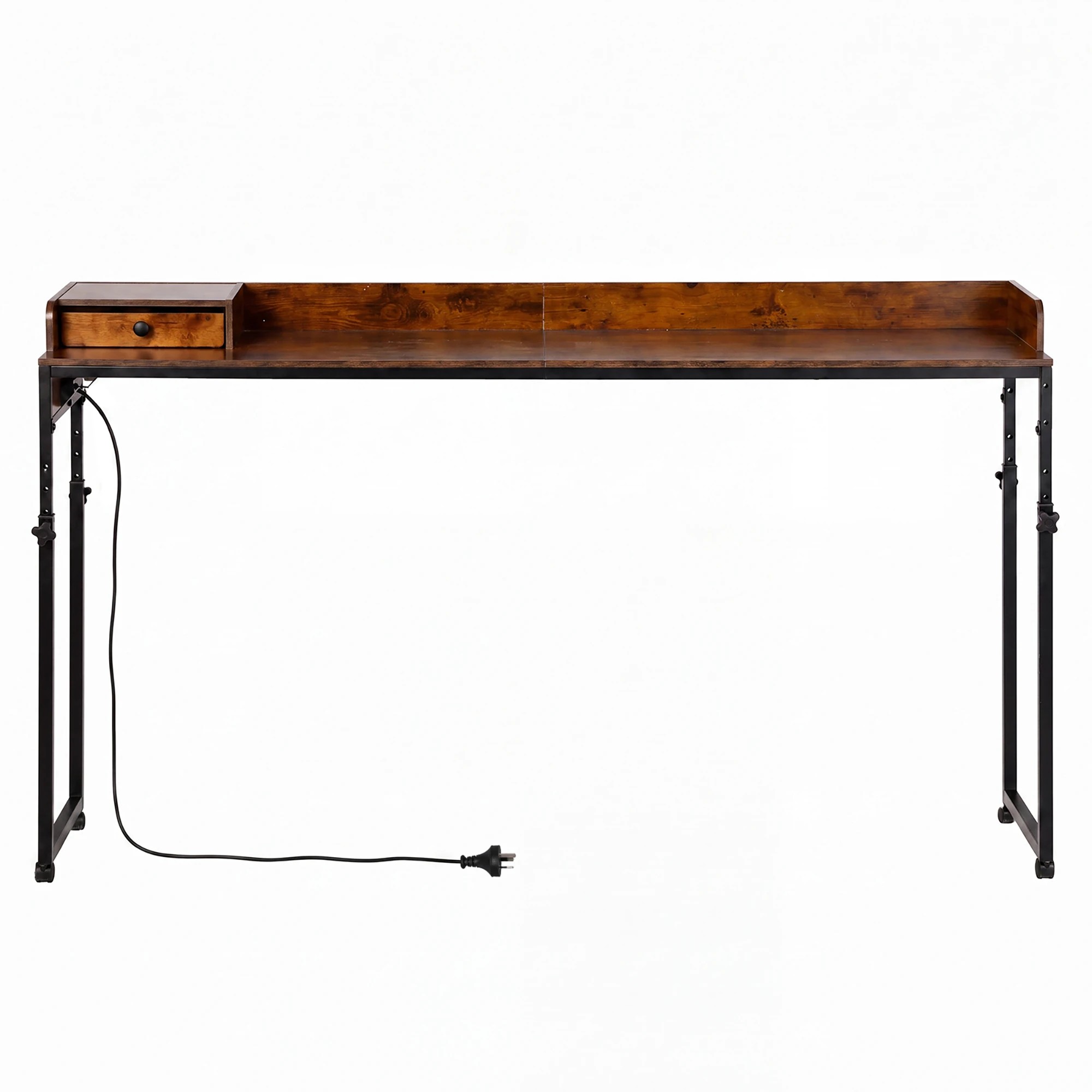 Levede Overbed Table 180cm 84-109cm Mobile with Charging Station ...