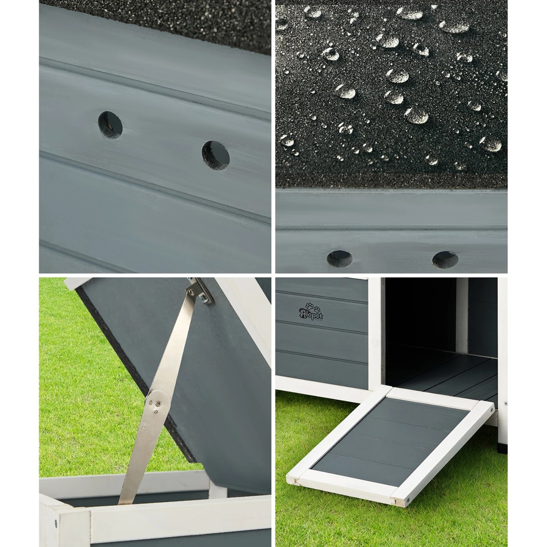 5 Alopet Outdoor Rabbit Hutch Wooden Cage Chicken Coop House Enclosure - Multi, 5 of 10