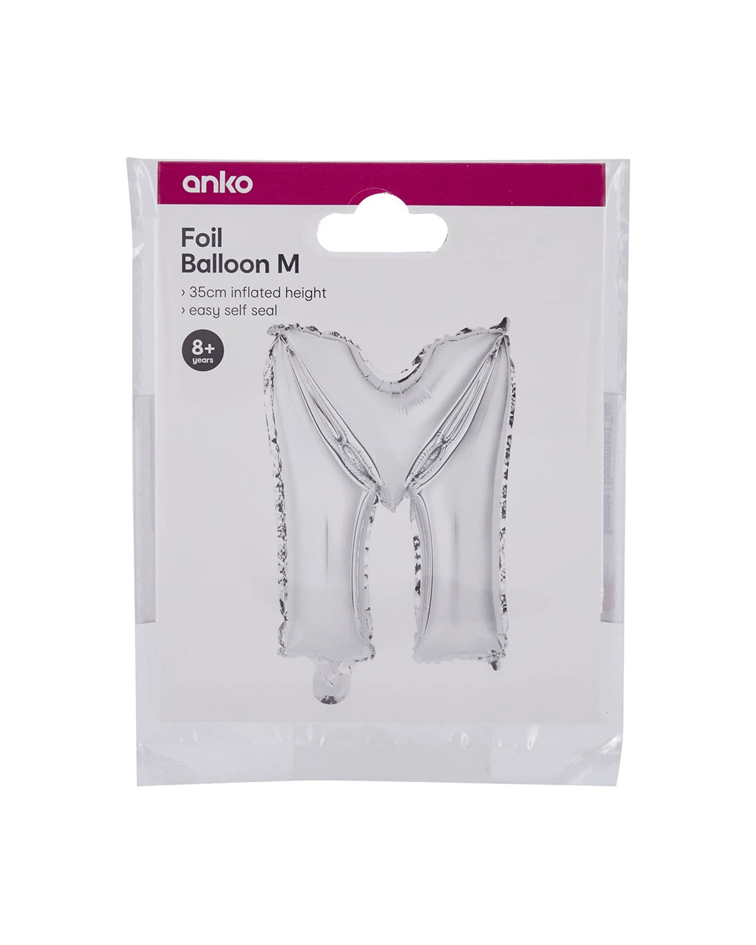 4 Foil Balloon - Letter M, 4 of 4