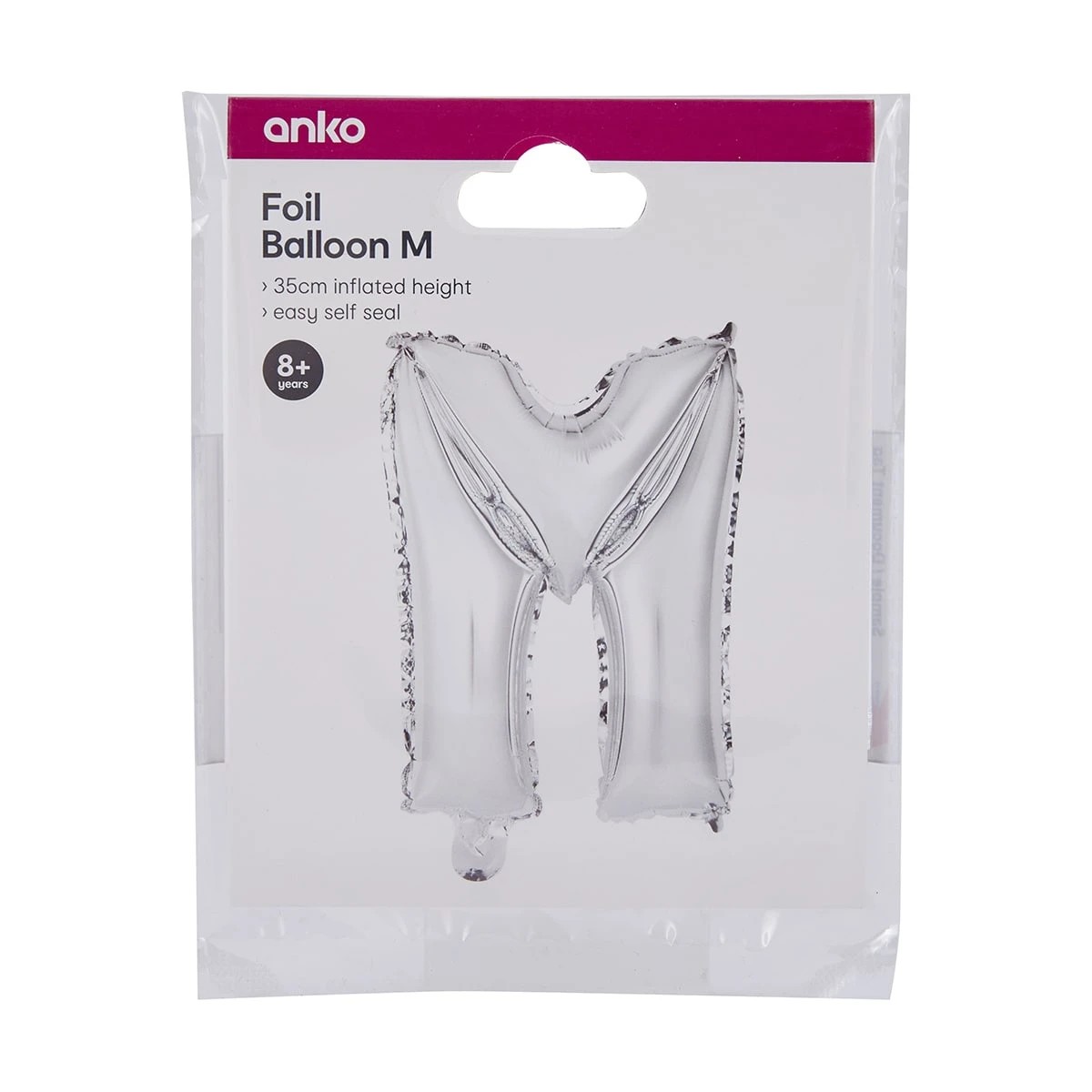 4 Foil Balloon - Letter M, 4 of 4