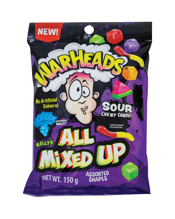 New! Warheads All Mixed Up Sour Chewy Candy 150g
