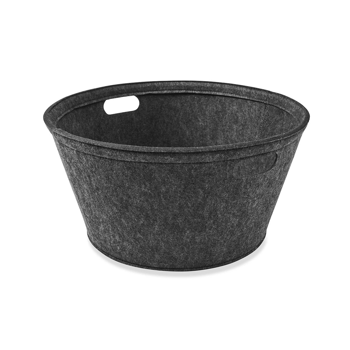 2 Round Felt Basket - Charcoal, 2 of 5