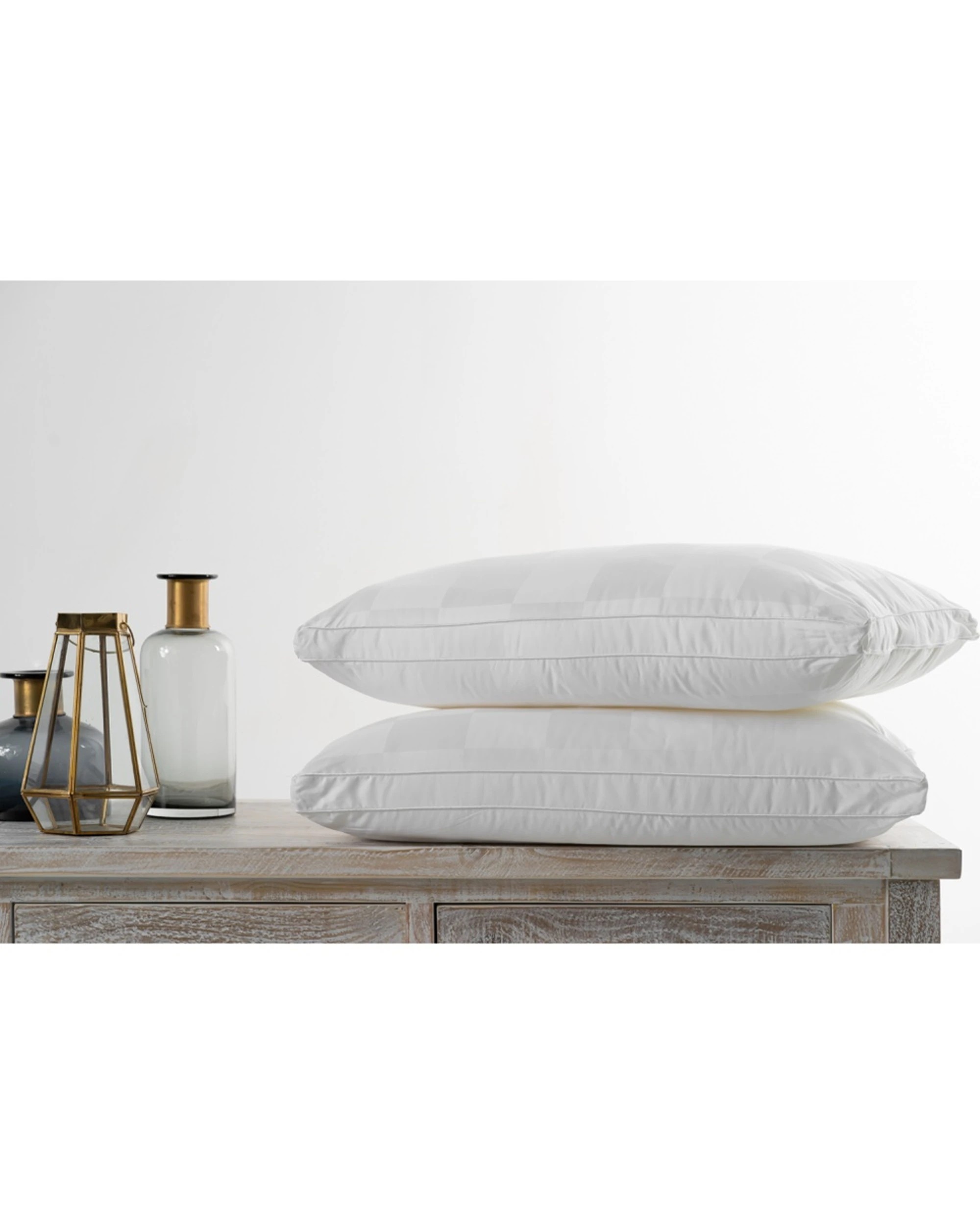 2 Onkaparinga 2pc Premium Pillows Cotton Sateen Cover Soft Gusseted Silk Edge - White, 2 of 5